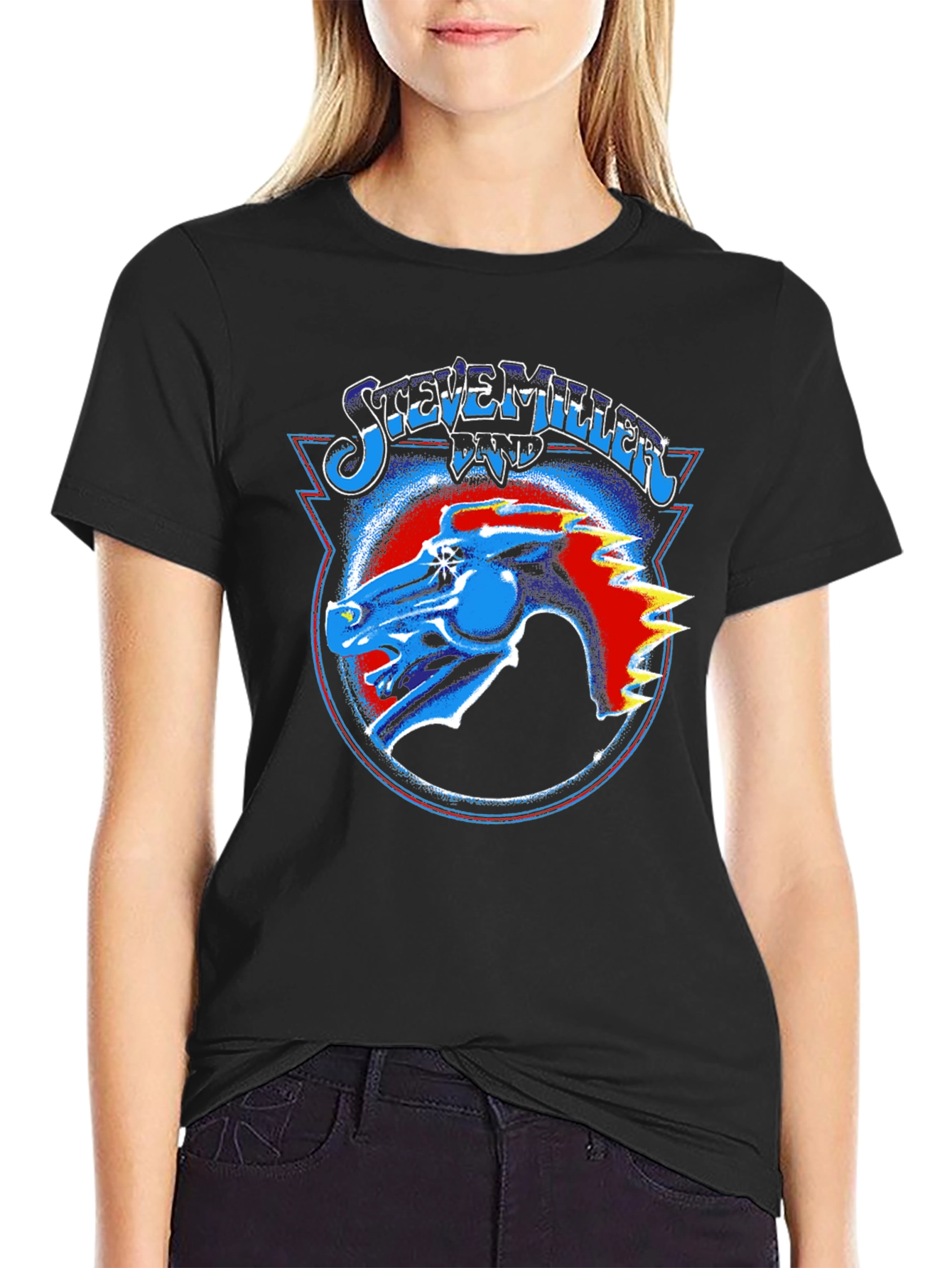 Steve Miller Band Graphic Tee - Black Cotton T-Shirt