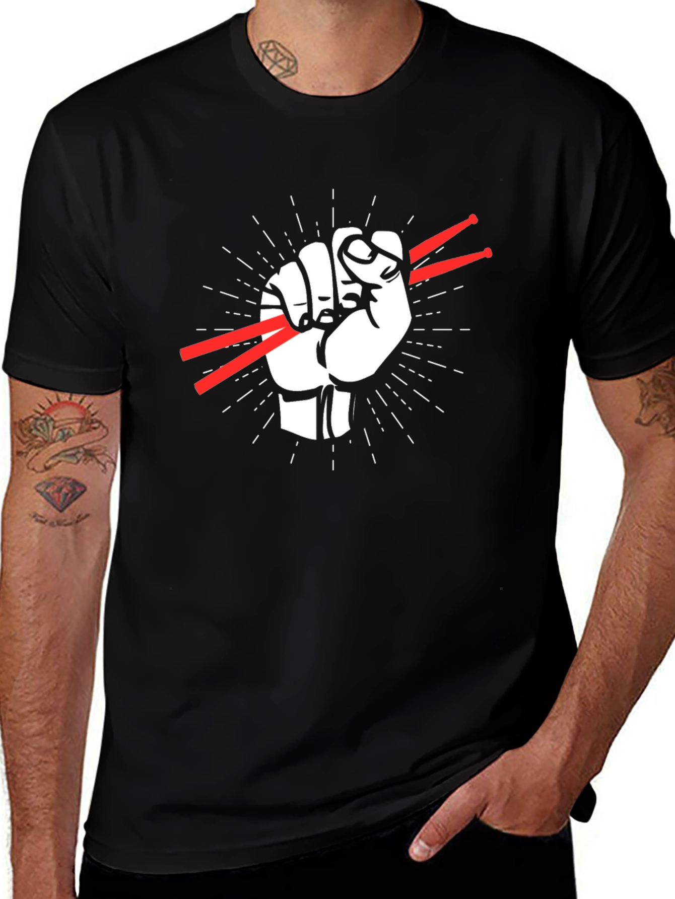 Drummers Fist T-Shirt - Rock Music Tee