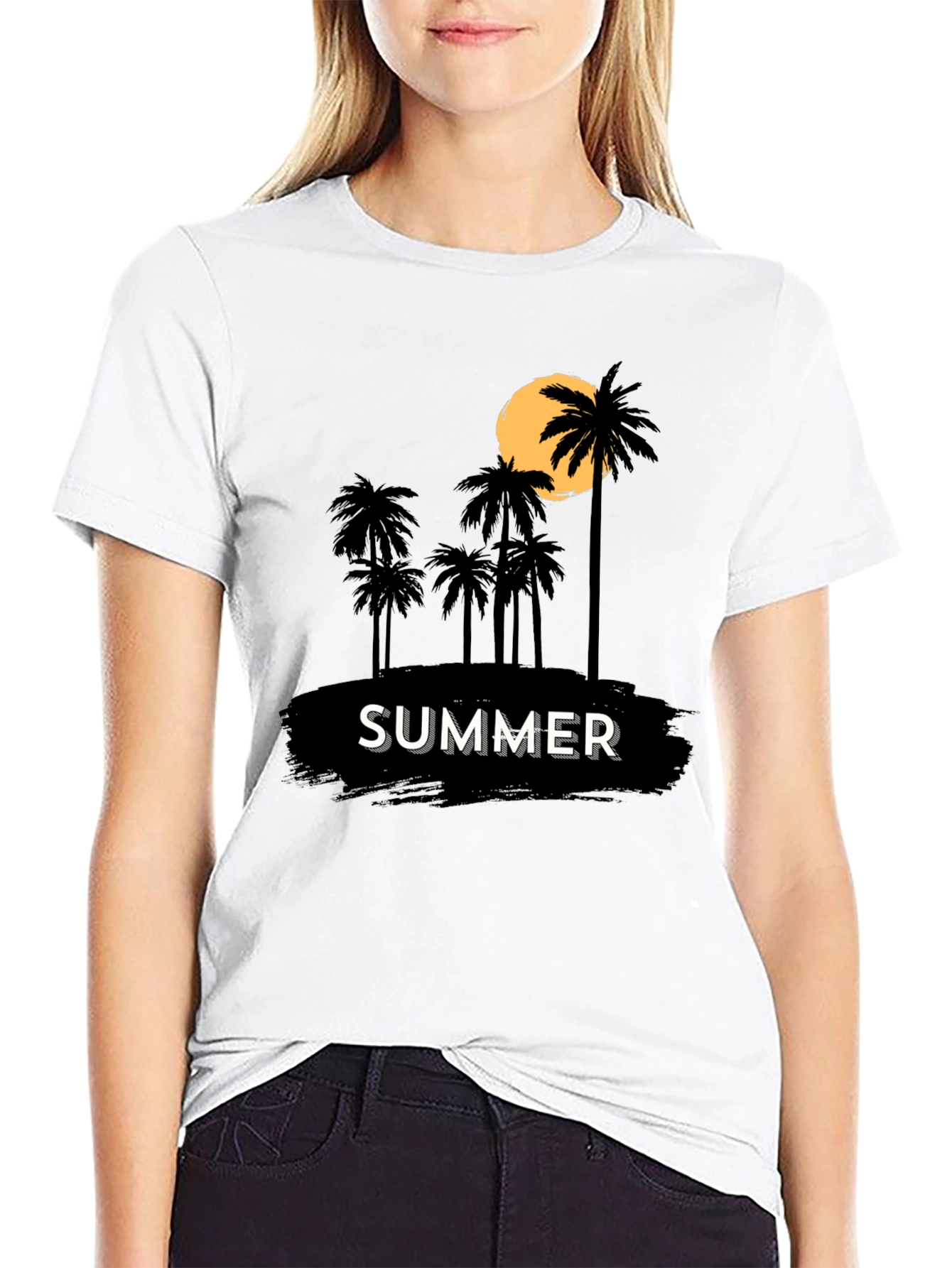 Summer Palm Tree Graphic Tee - Tropical Vacation Vibes