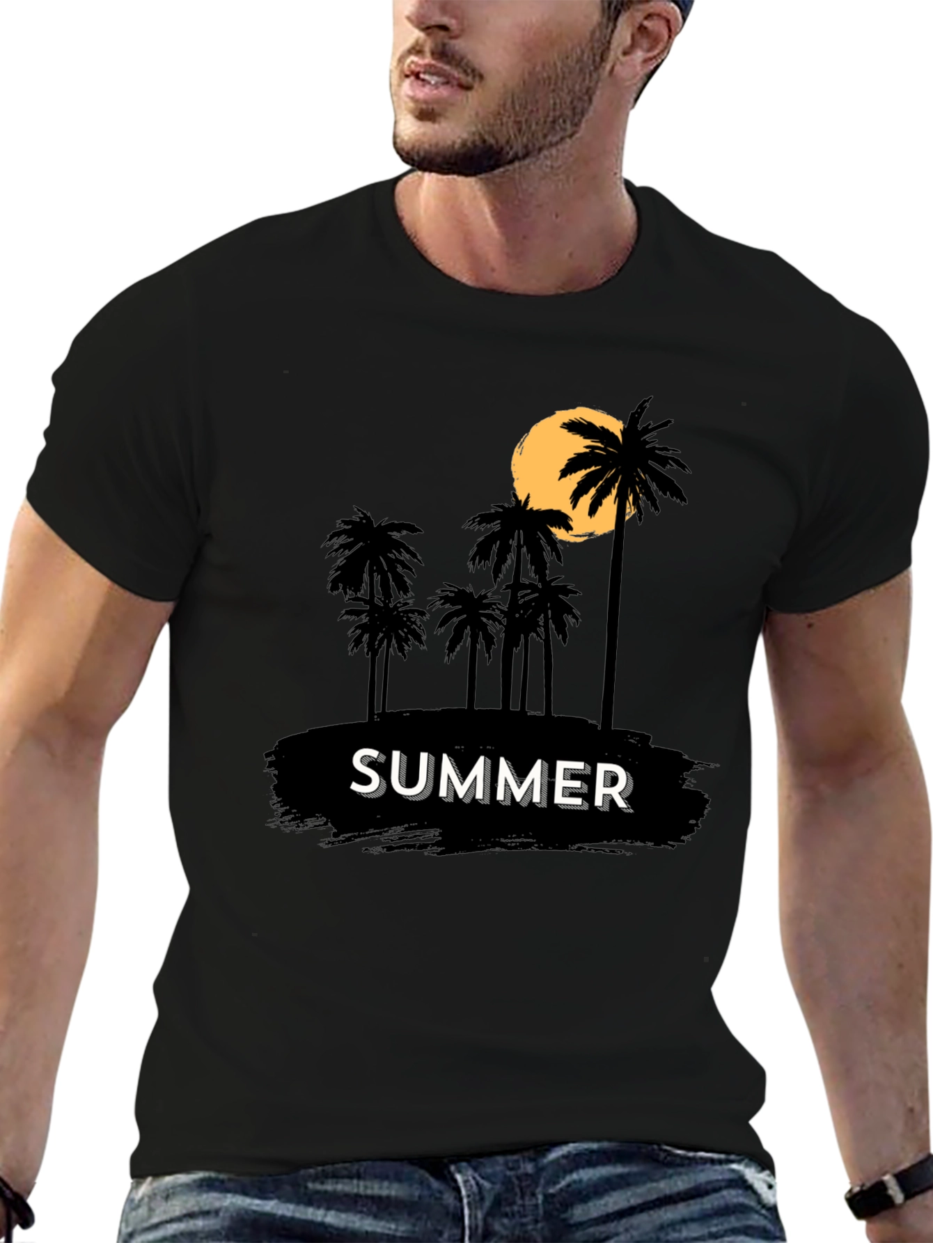 Summer Palm Tree Graphic Tee - Tropical Vacation Vibes
