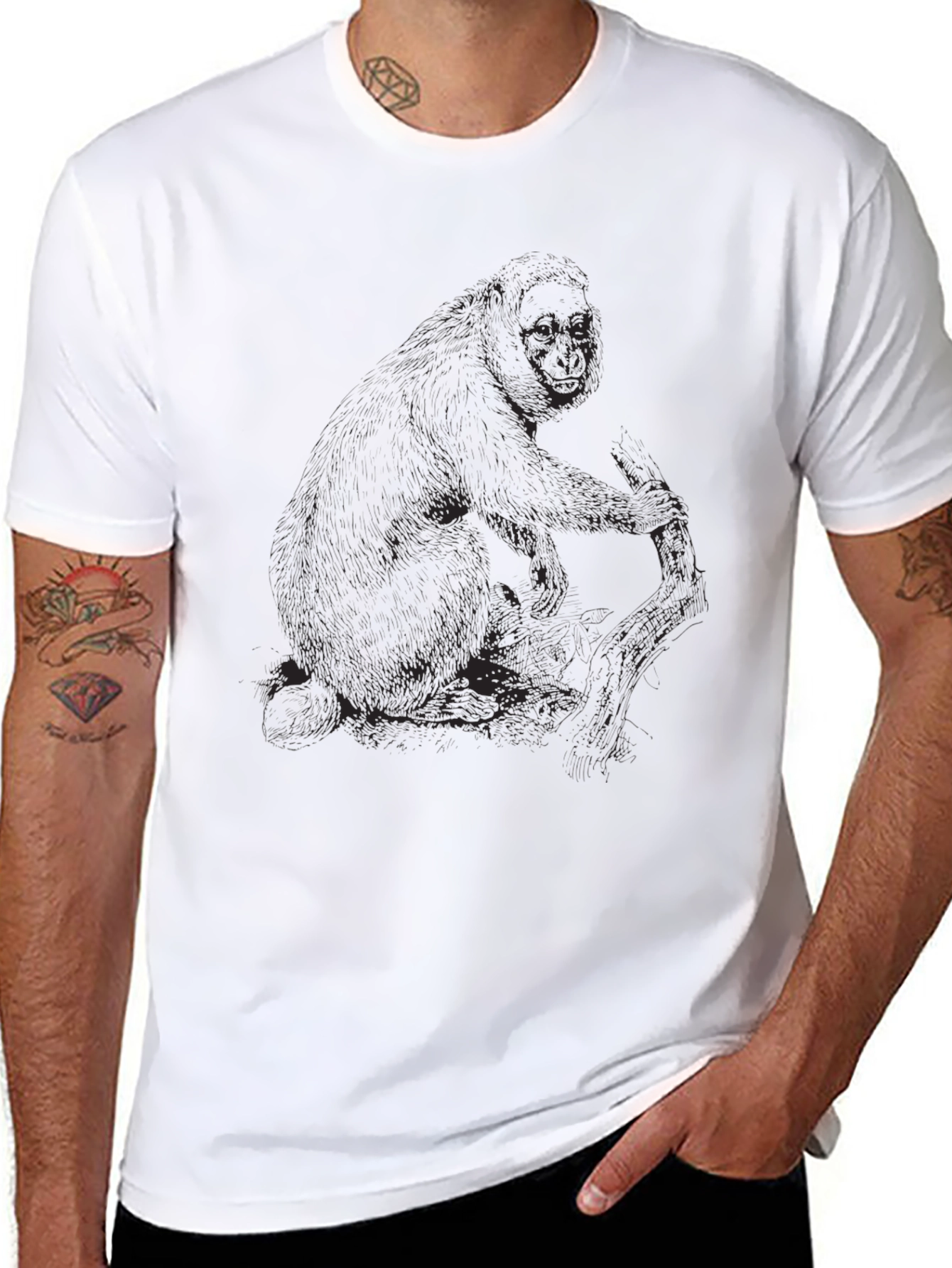 Mens Black Graphic Tee - Gorilla Design