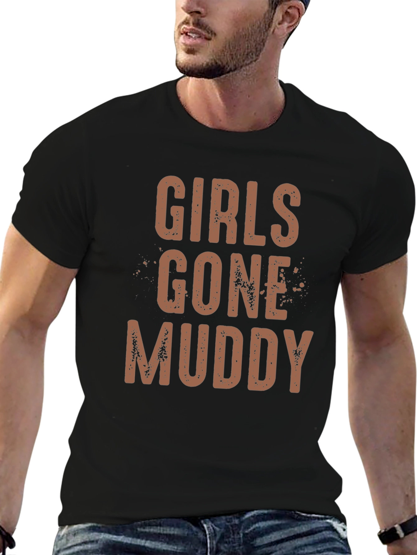 Girls Gone Muddy Black Graphic T-Shirt