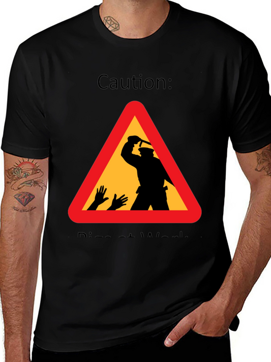 Caution: Dismemberment at Work Black Graphic T-Shirt