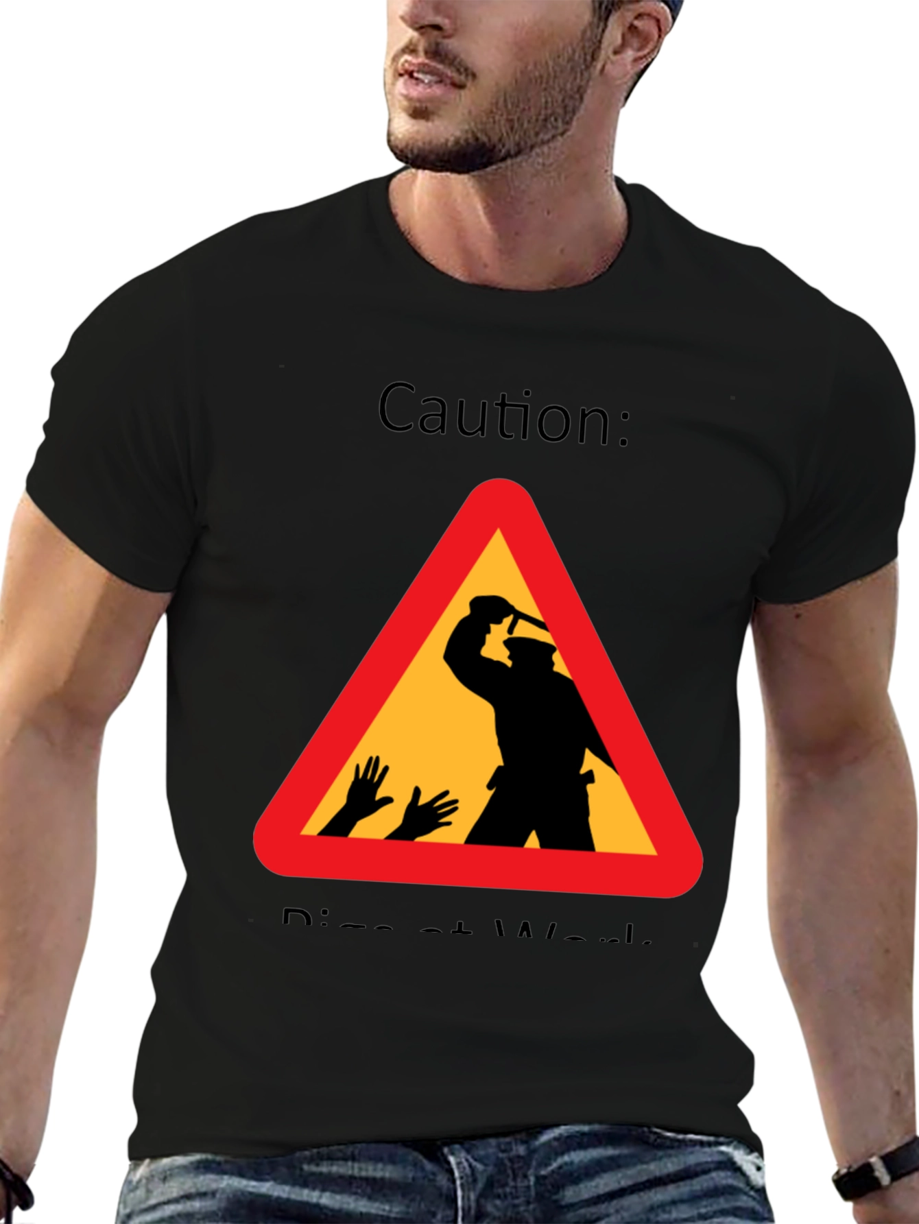 Caution: Dismemberment at Work Black Graphic T-Shirt