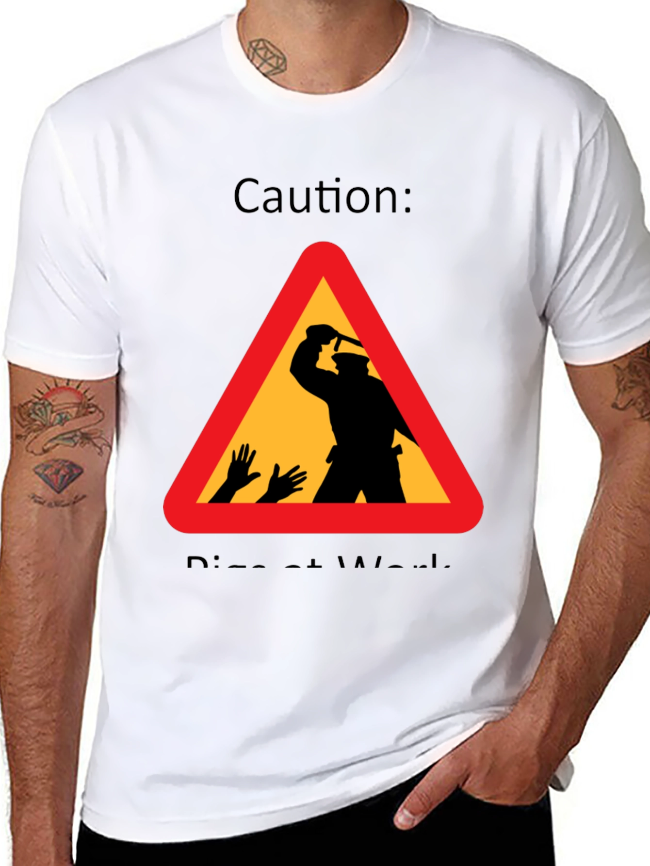 Caution: Dismemberment at Work Black Graphic T-Shirt