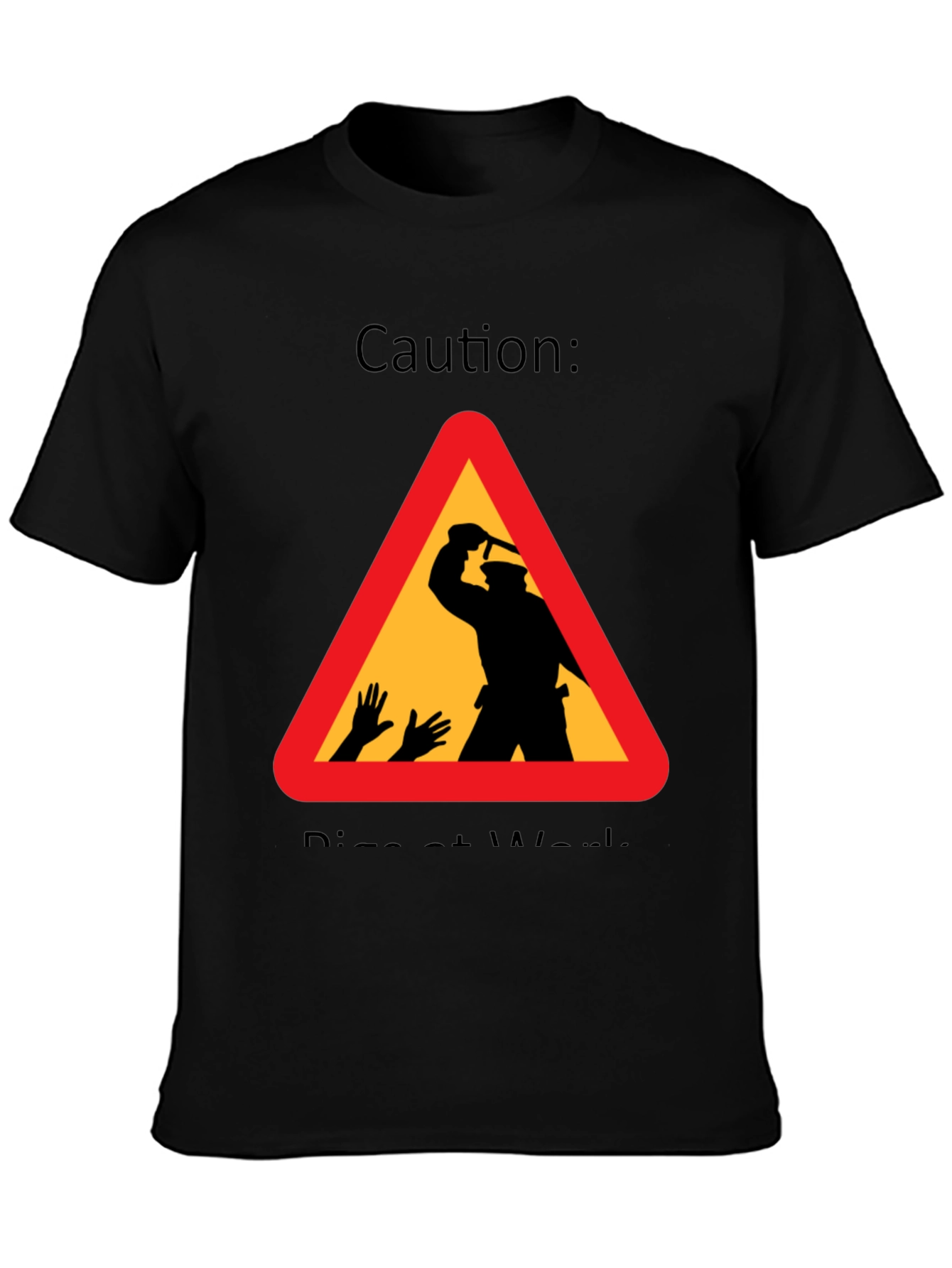 Caution: Dismemberment at Work Black Graphic T-Shirt