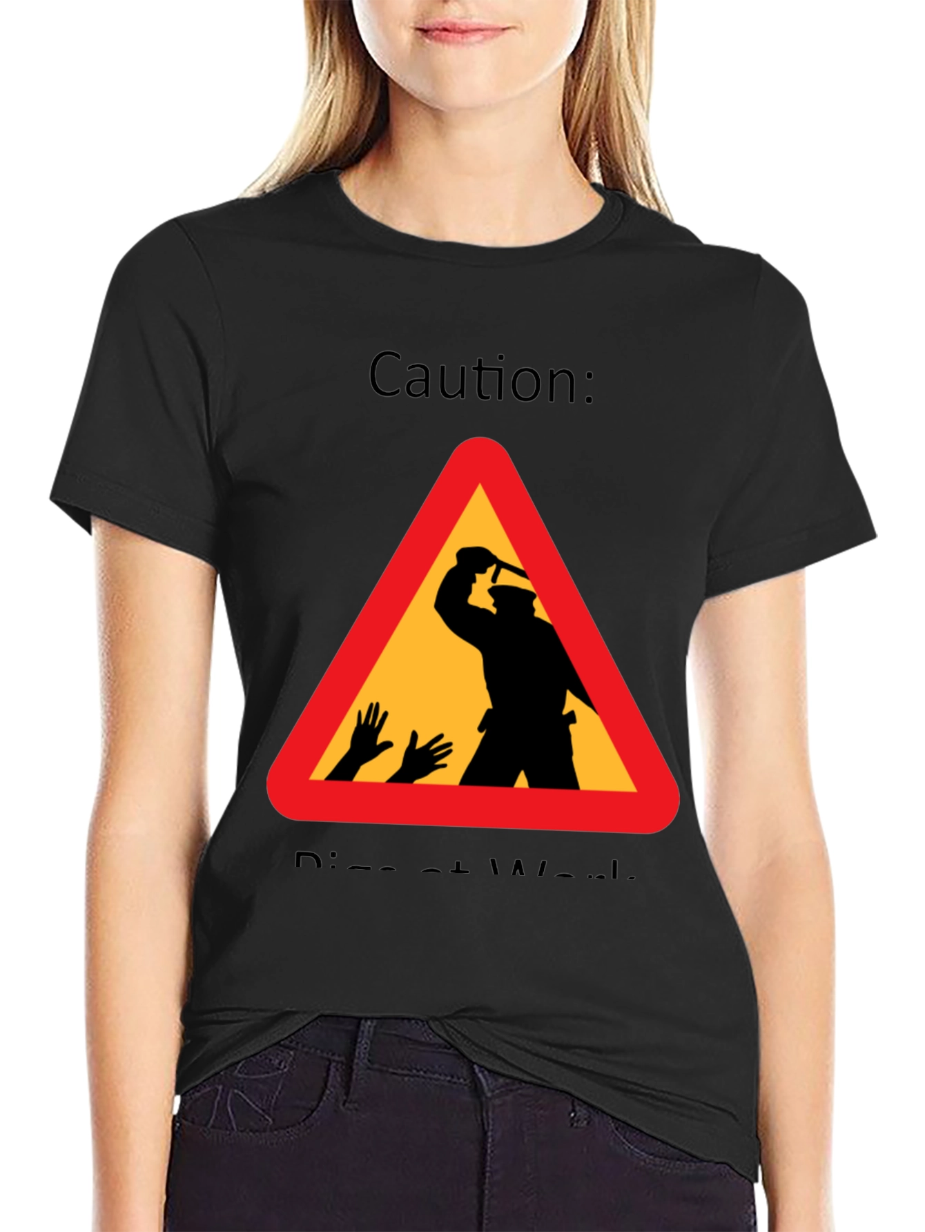 Caution: Dismemberment at Work Black Graphic T-Shirt