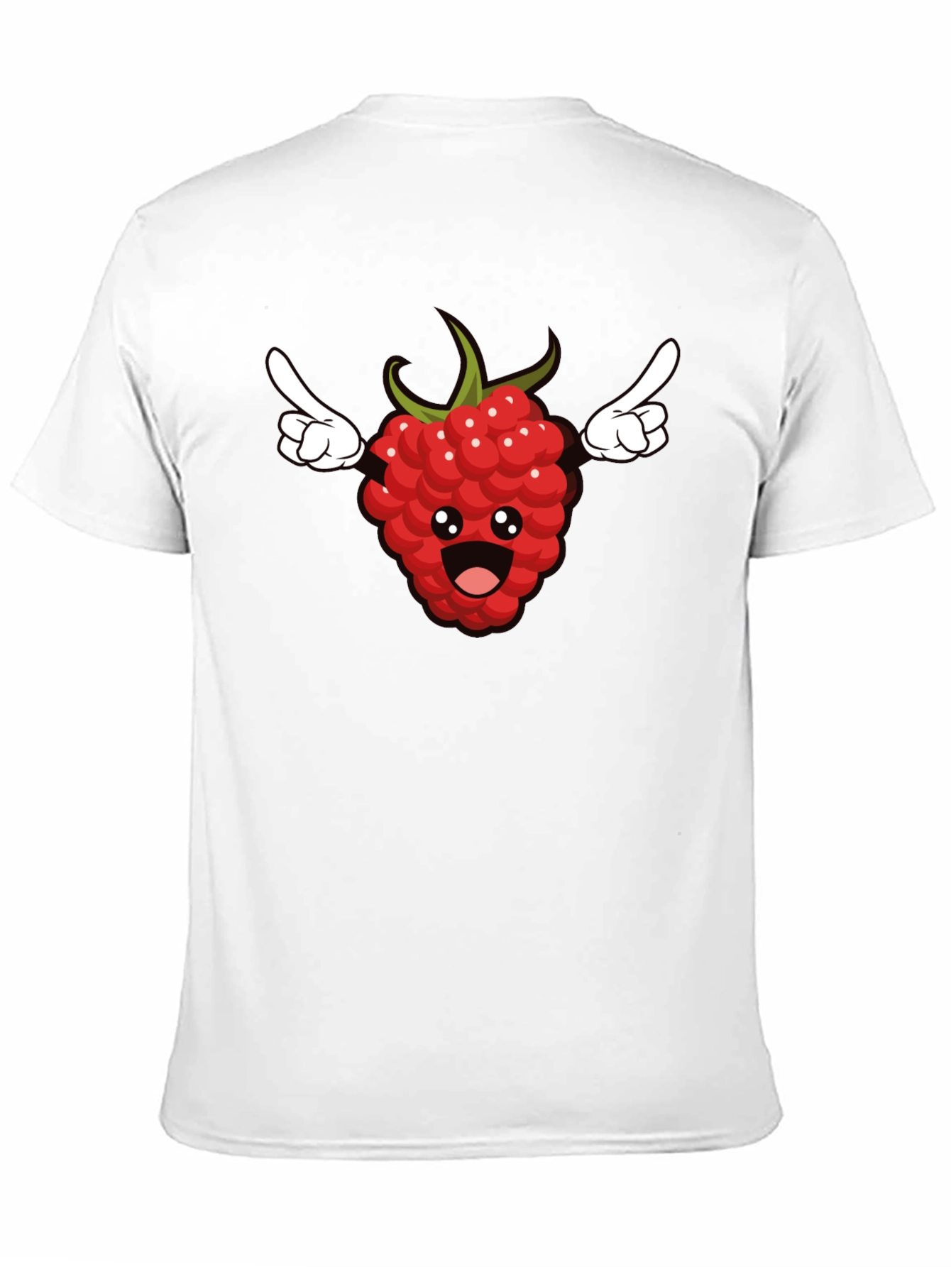 Funny Raspberry Cartoon Graphic T-Shirt - Black