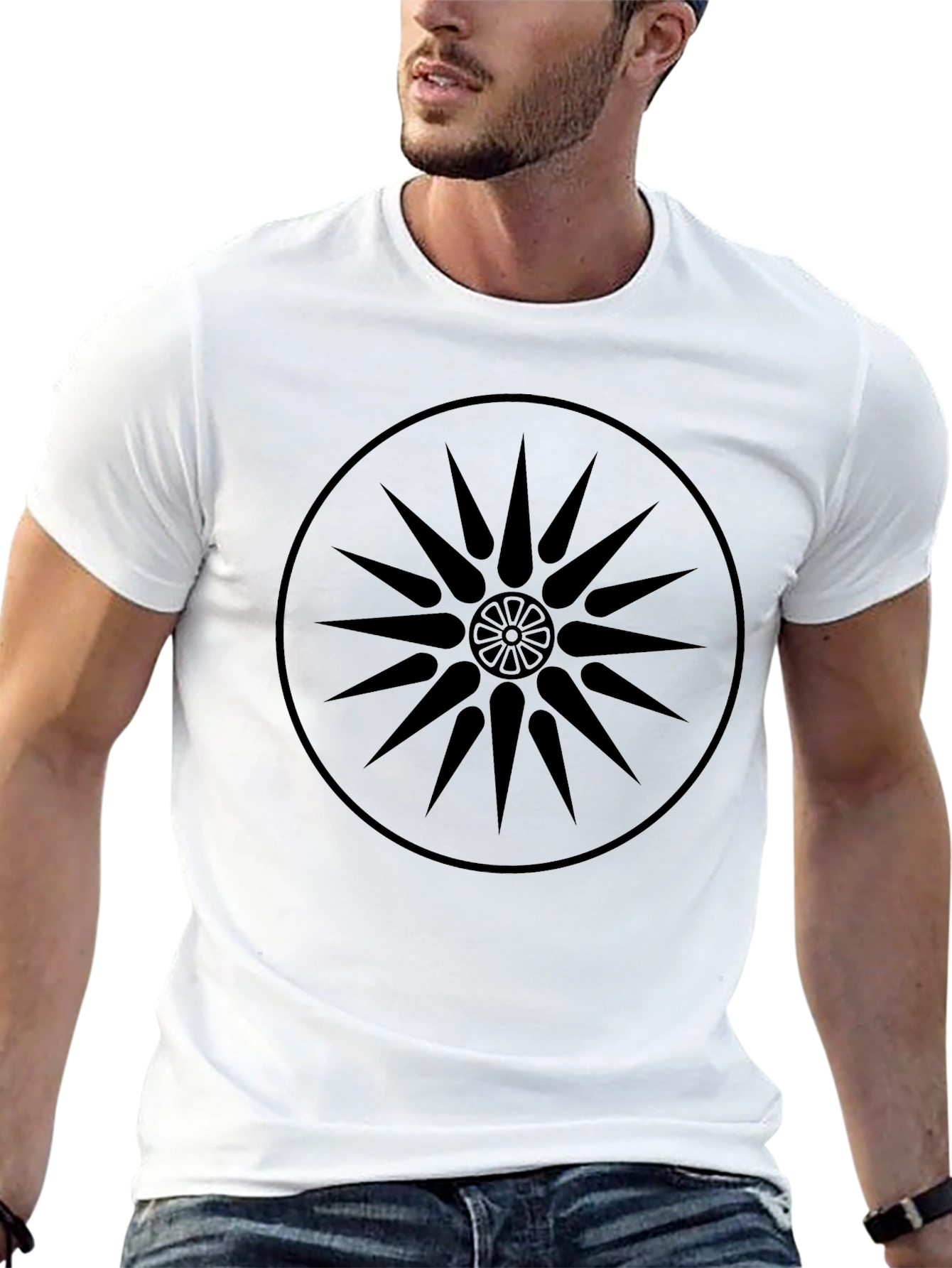Black Starburst Graphic Tee - Stylish Casual Wear