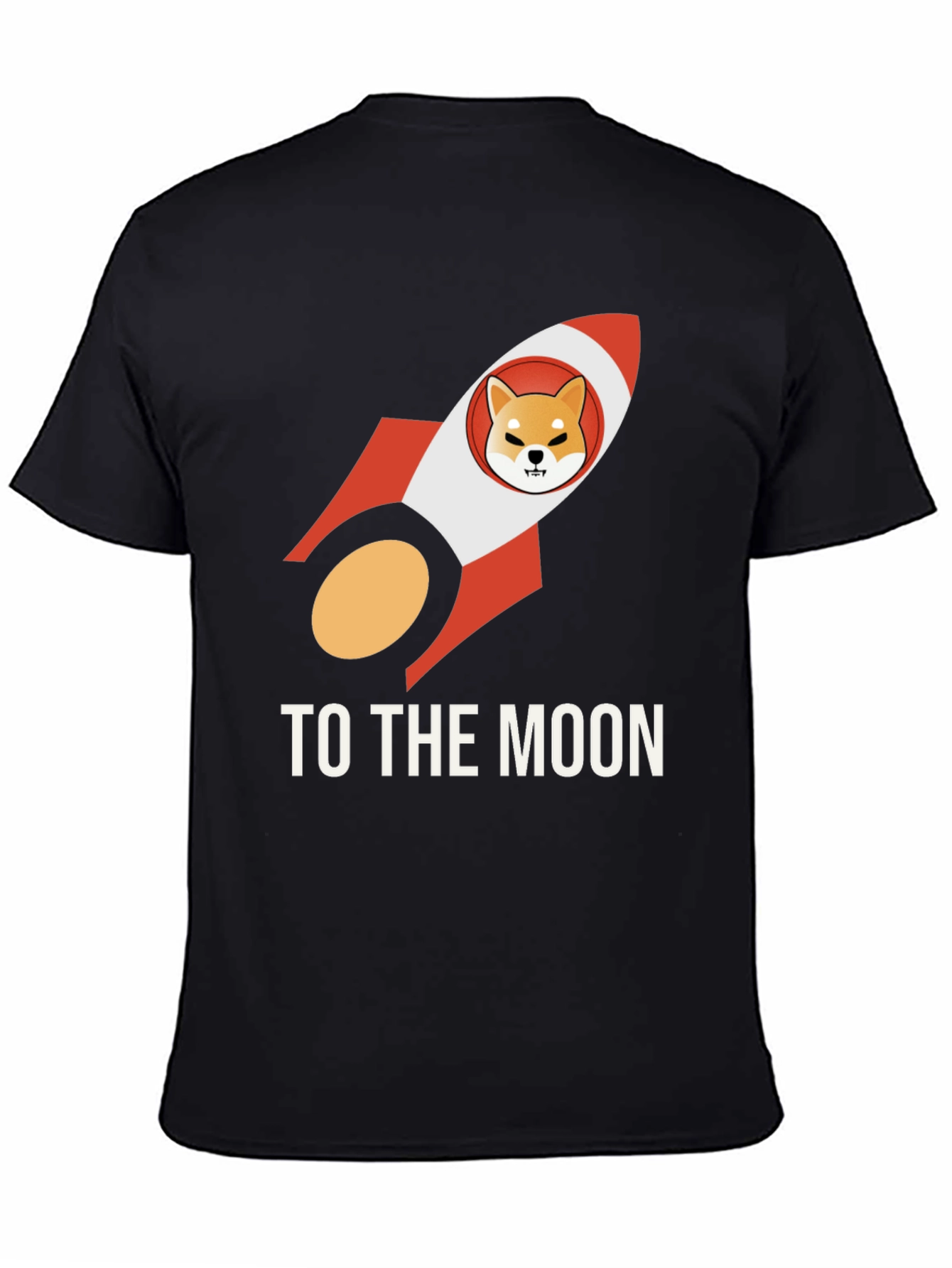 Shiba Inu Rocket to the Moon Black T-Shirt