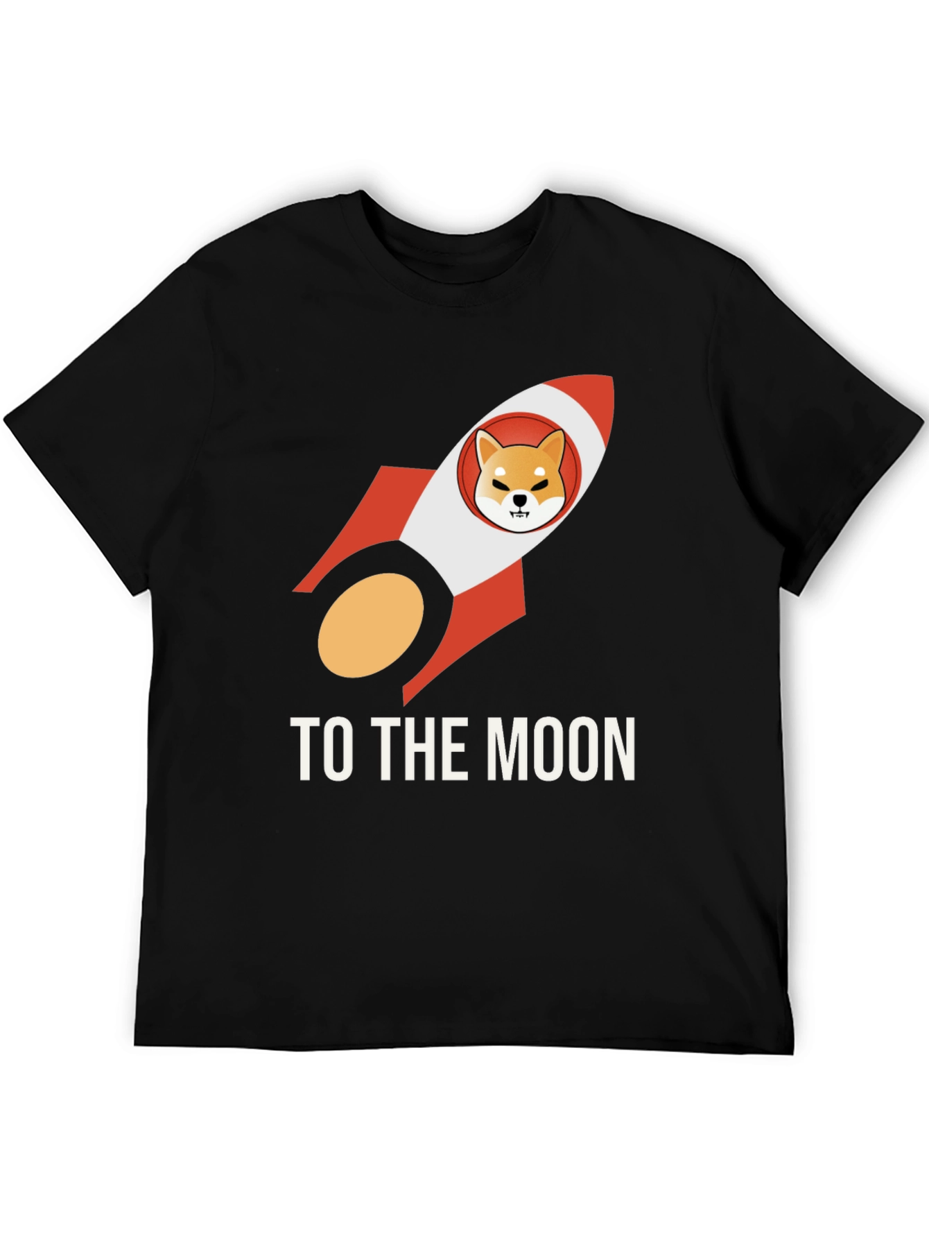 Shiba Inu Rocket to the Moon Black T-Shirt