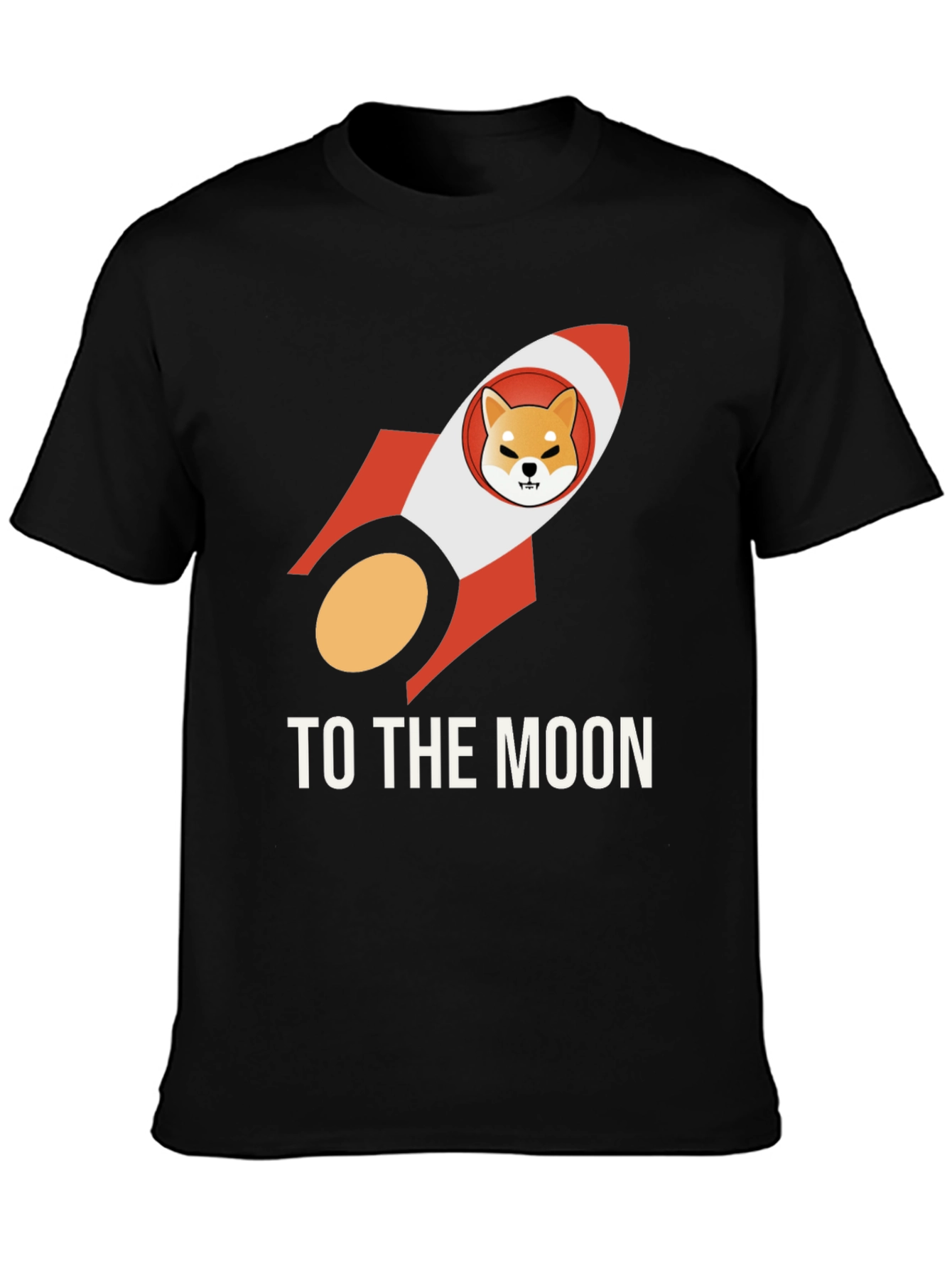 Shiba Inu Rocket to the Moon Black T-Shirt