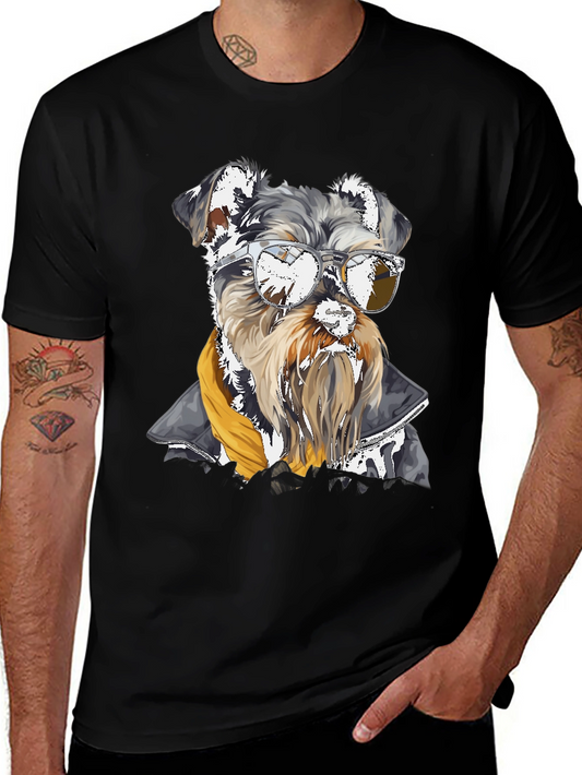 Cool Dog Graphic Tee - Schnauzer in Sunglasses