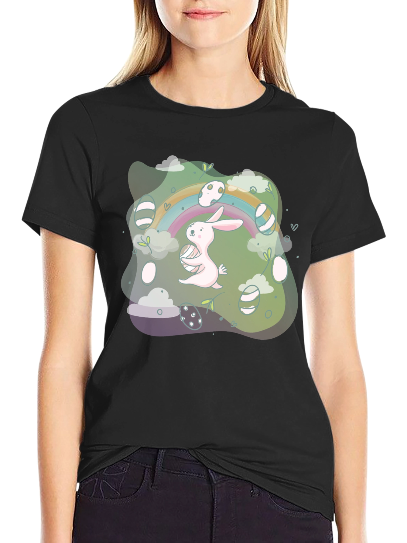 Easter Bunny Rainbow Graphic Tee