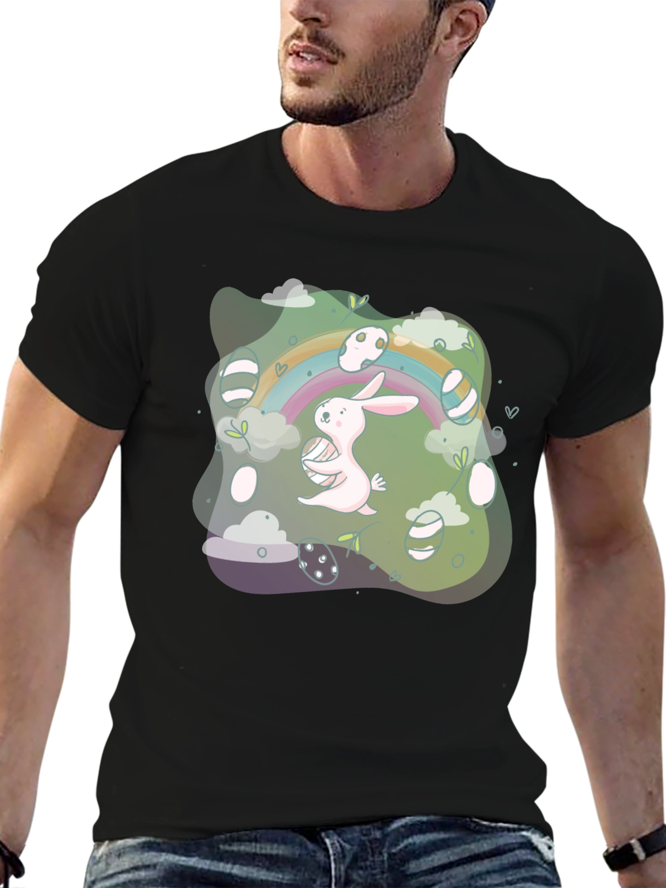 Easter Bunny Rainbow Graphic Tee