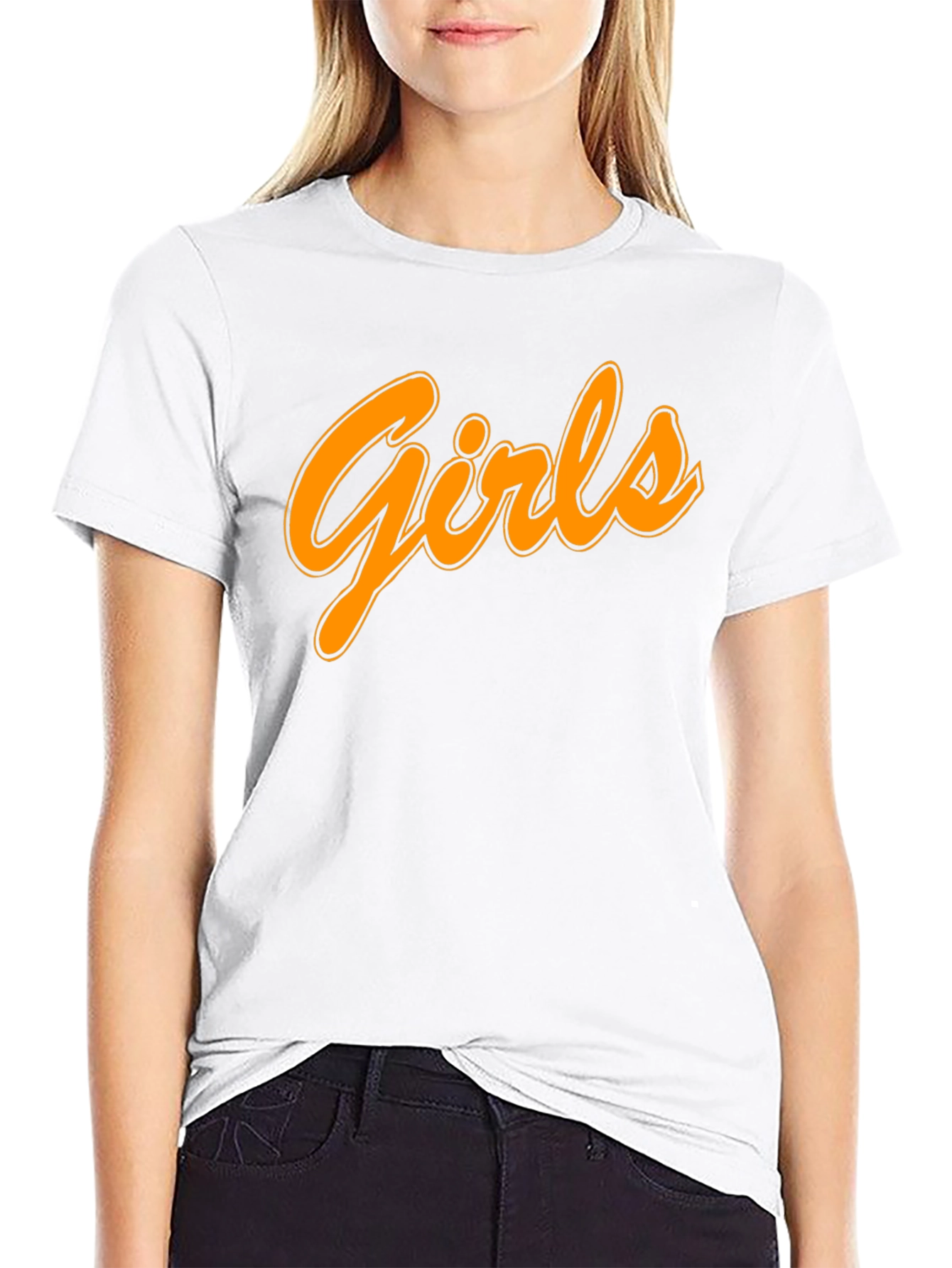 Mens Black T-Shirt with Girls Graphic Print