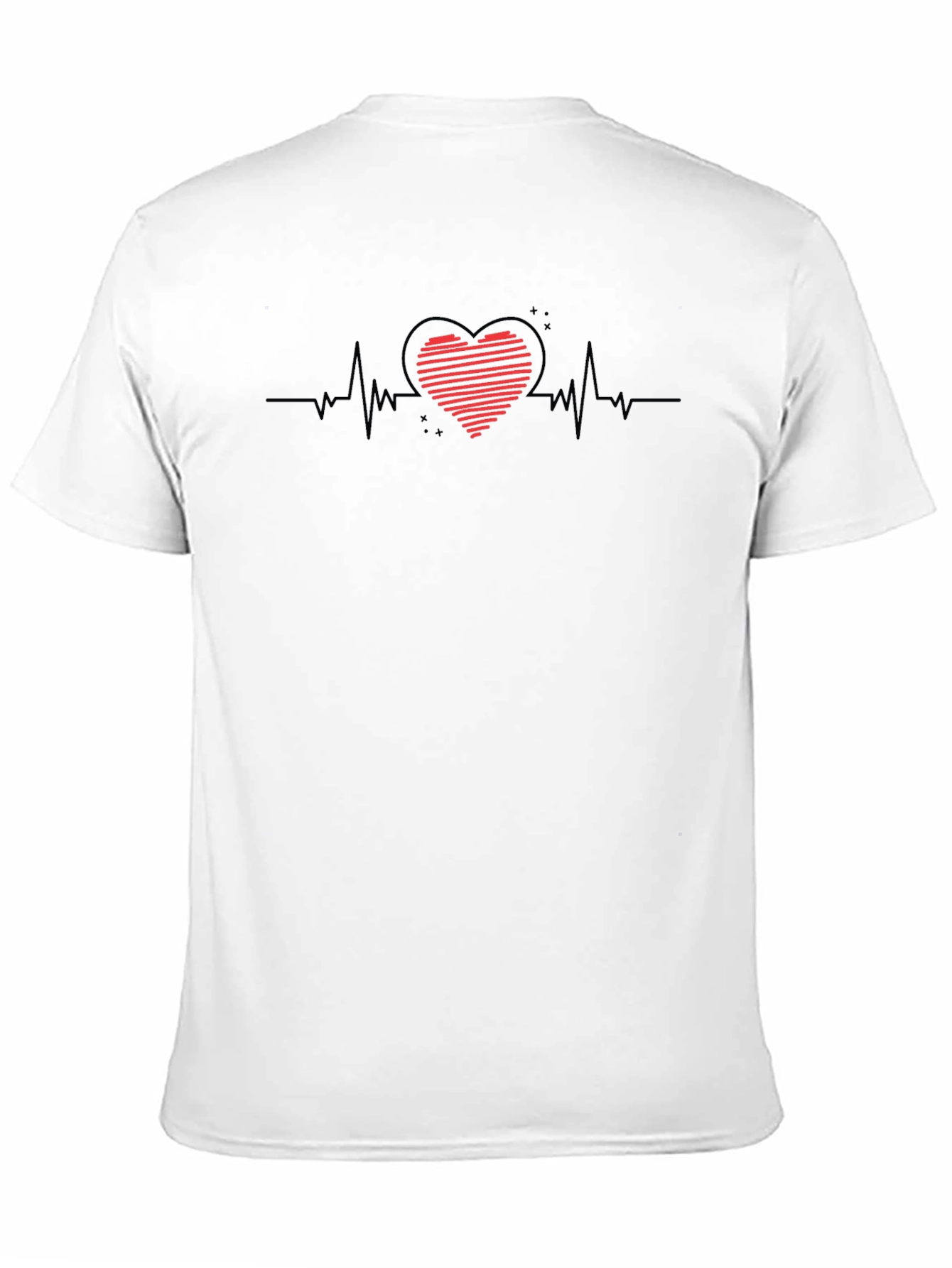 Heartbeat Graphic Tee - Stylish Black T-Shirt