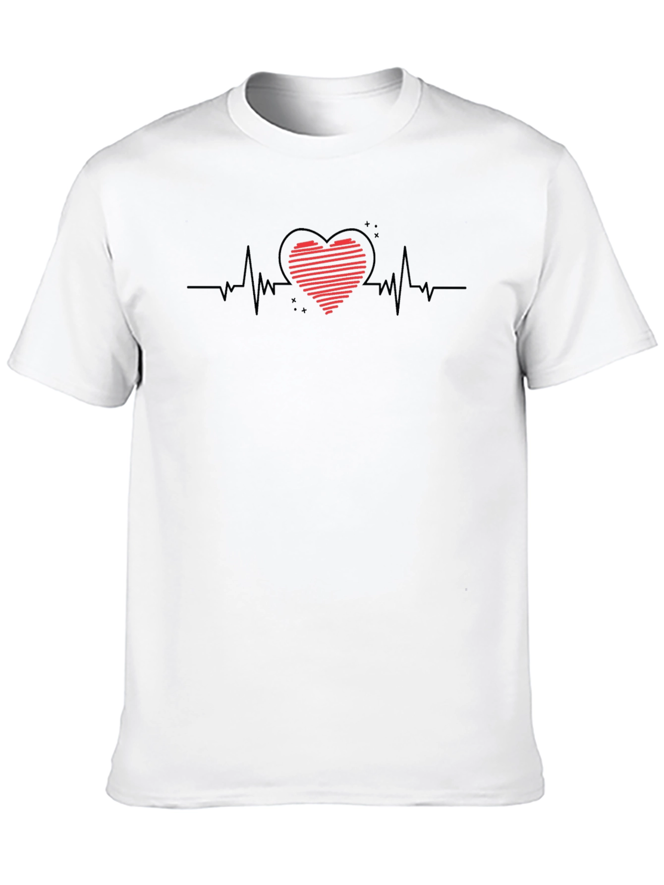 Heartbeat Graphic Tee - Stylish Black T-Shirt