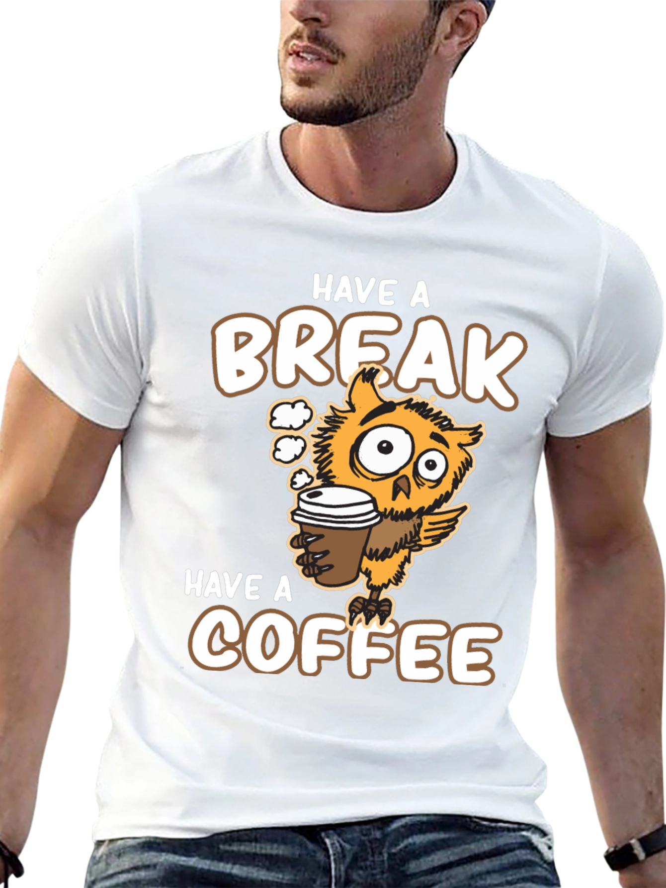 Have a Break Have a Coffee Owl Graphic Tee