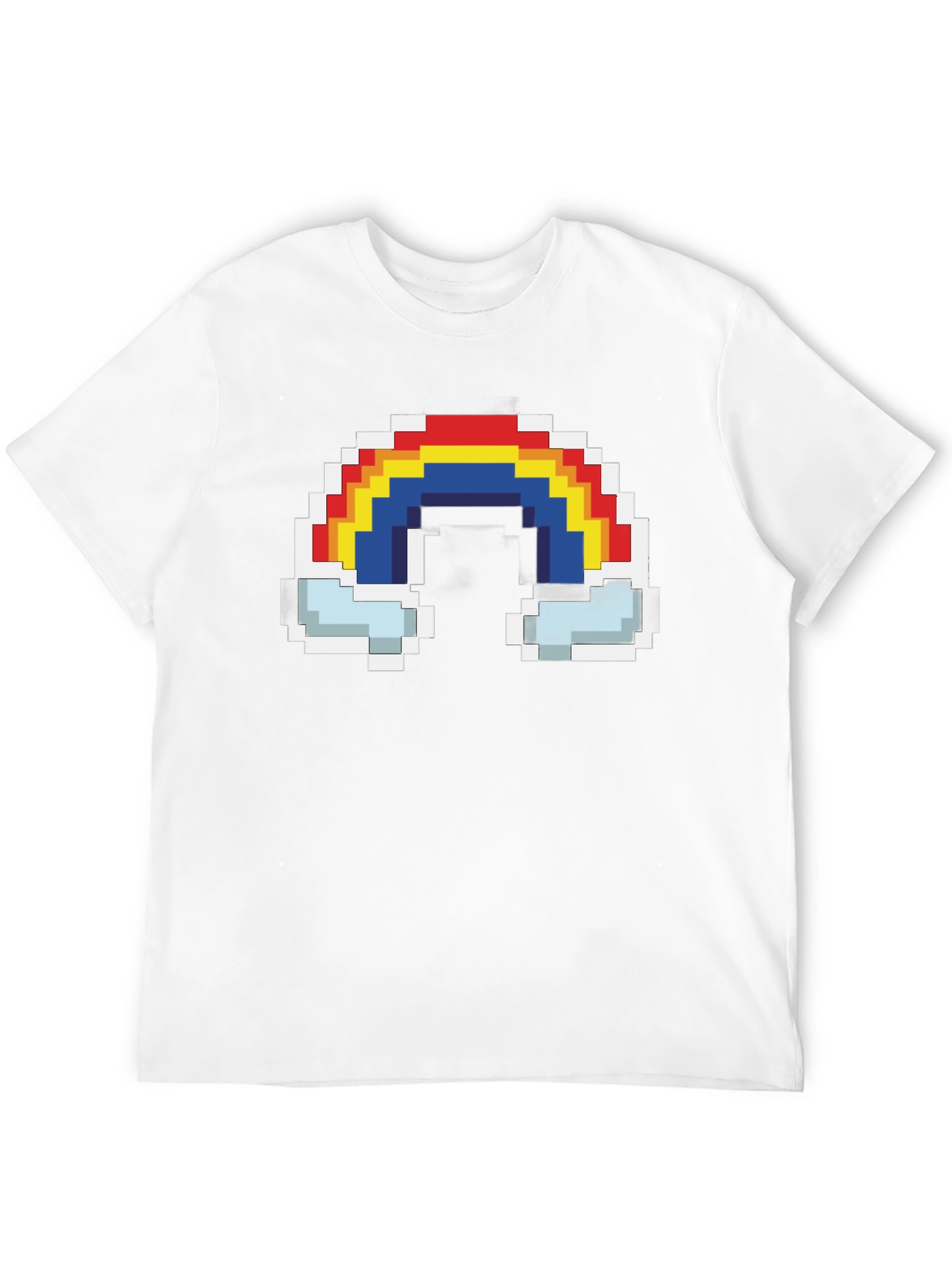 Pixel Rainbow Graphic Tee - Black Cotton T-Shirt