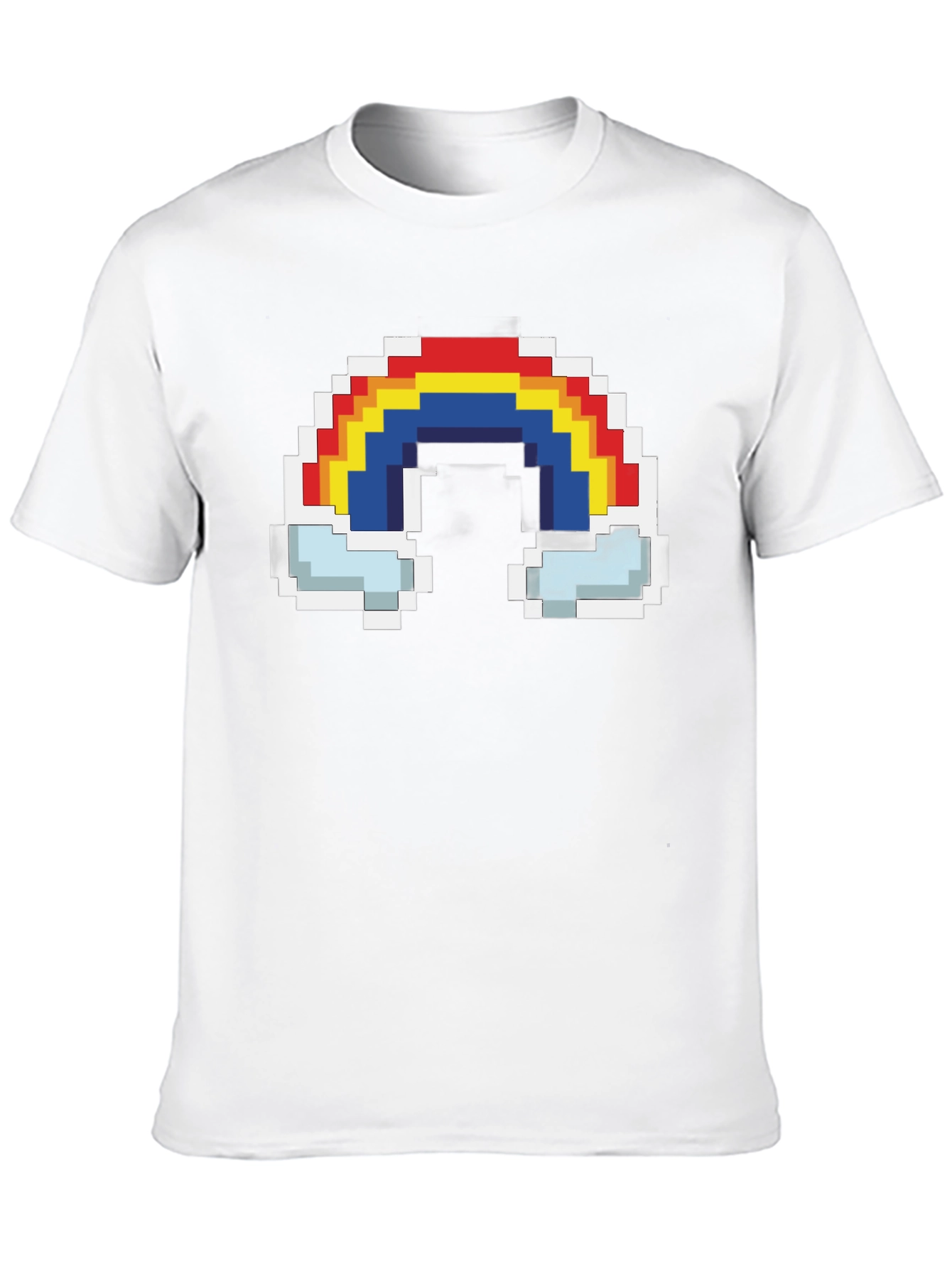 Pixel Rainbow Graphic Tee - Black Cotton T-Shirt