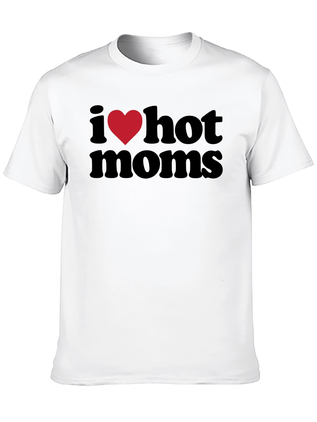 I Heart Hot Moms Black Graphic Tee