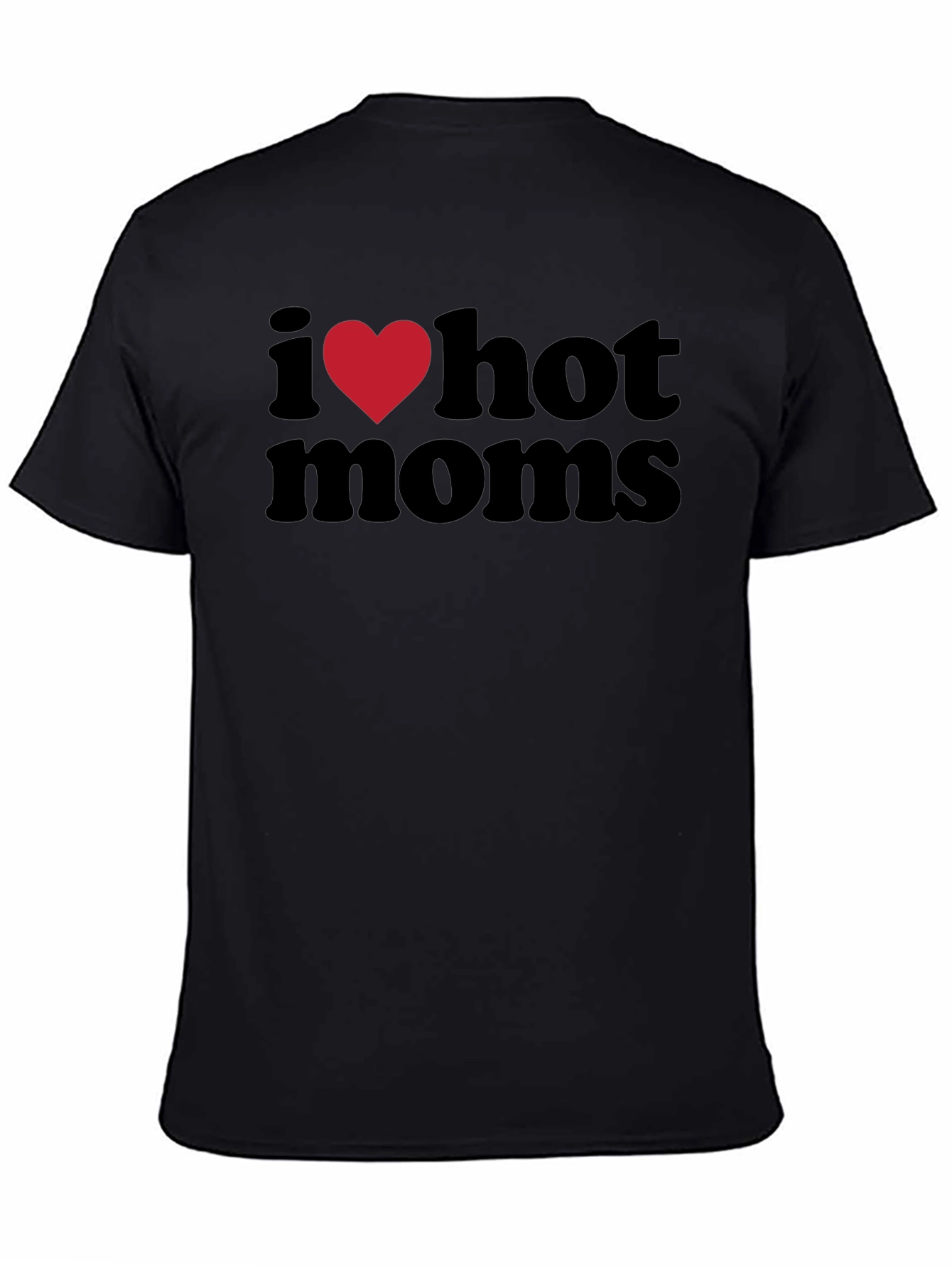 I Heart Hot Moms Black Graphic Tee