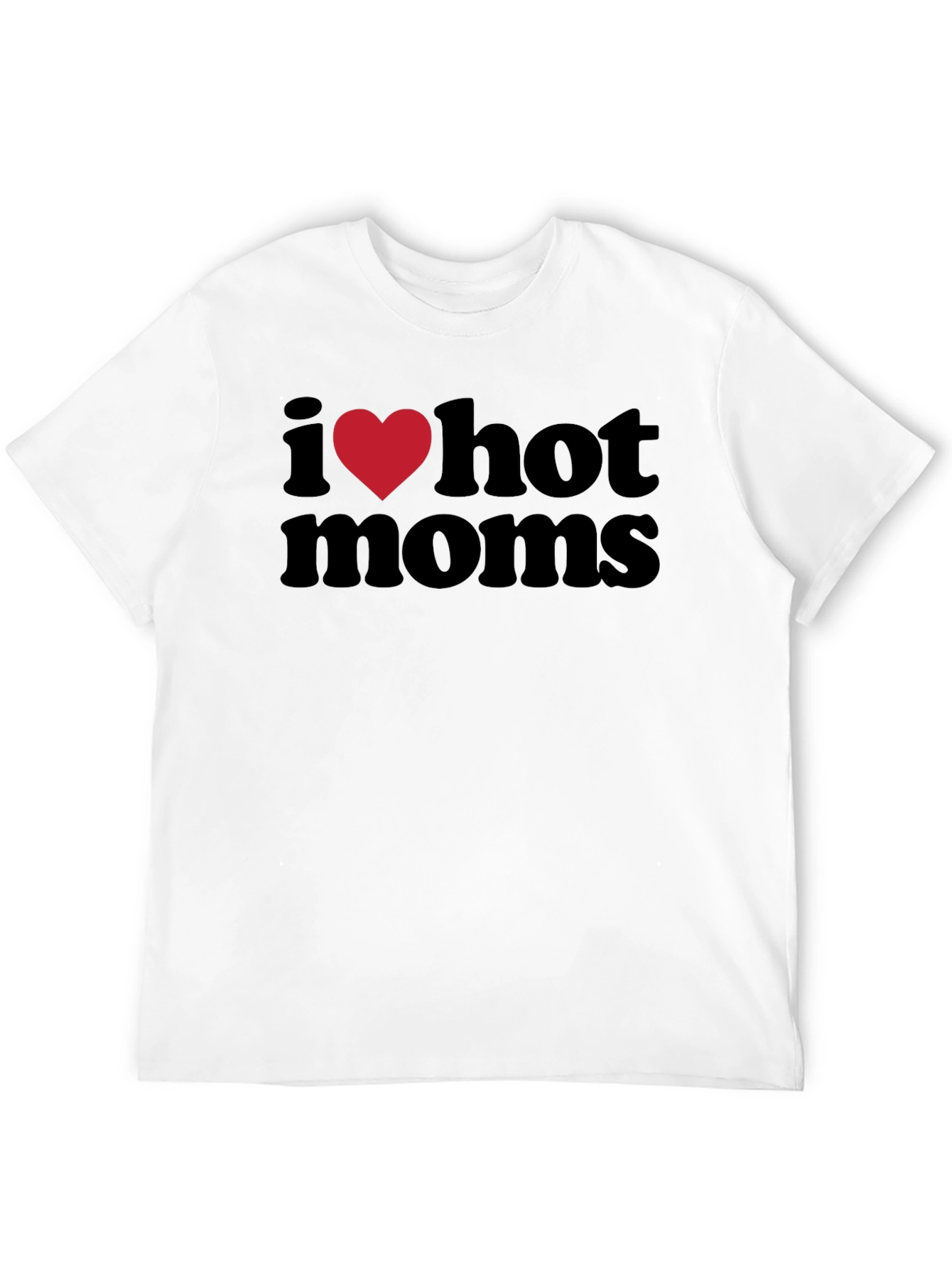 I Heart Hot Moms Black Graphic Tee