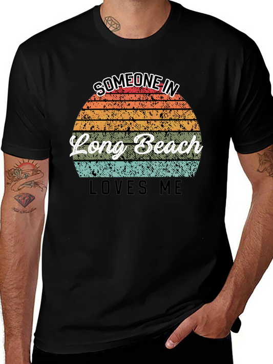 Long Beach Retro Sunset Graphic T-Shirt