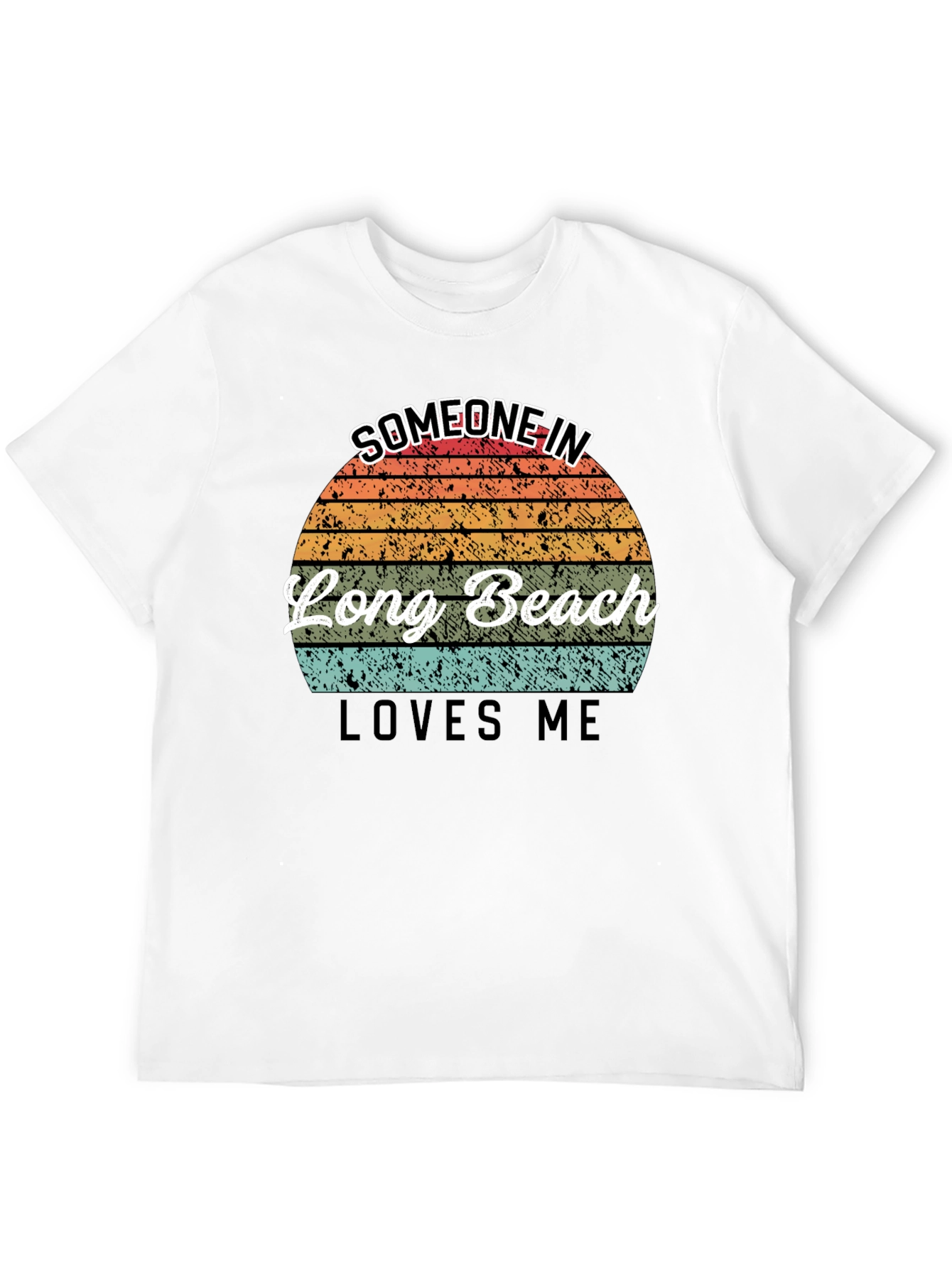 Long Beach Retro Sunset Graphic T-Shirt