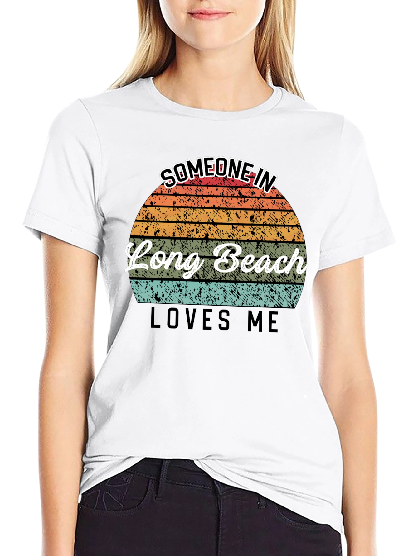 Long Beach Retro Sunset Graphic T-Shirt