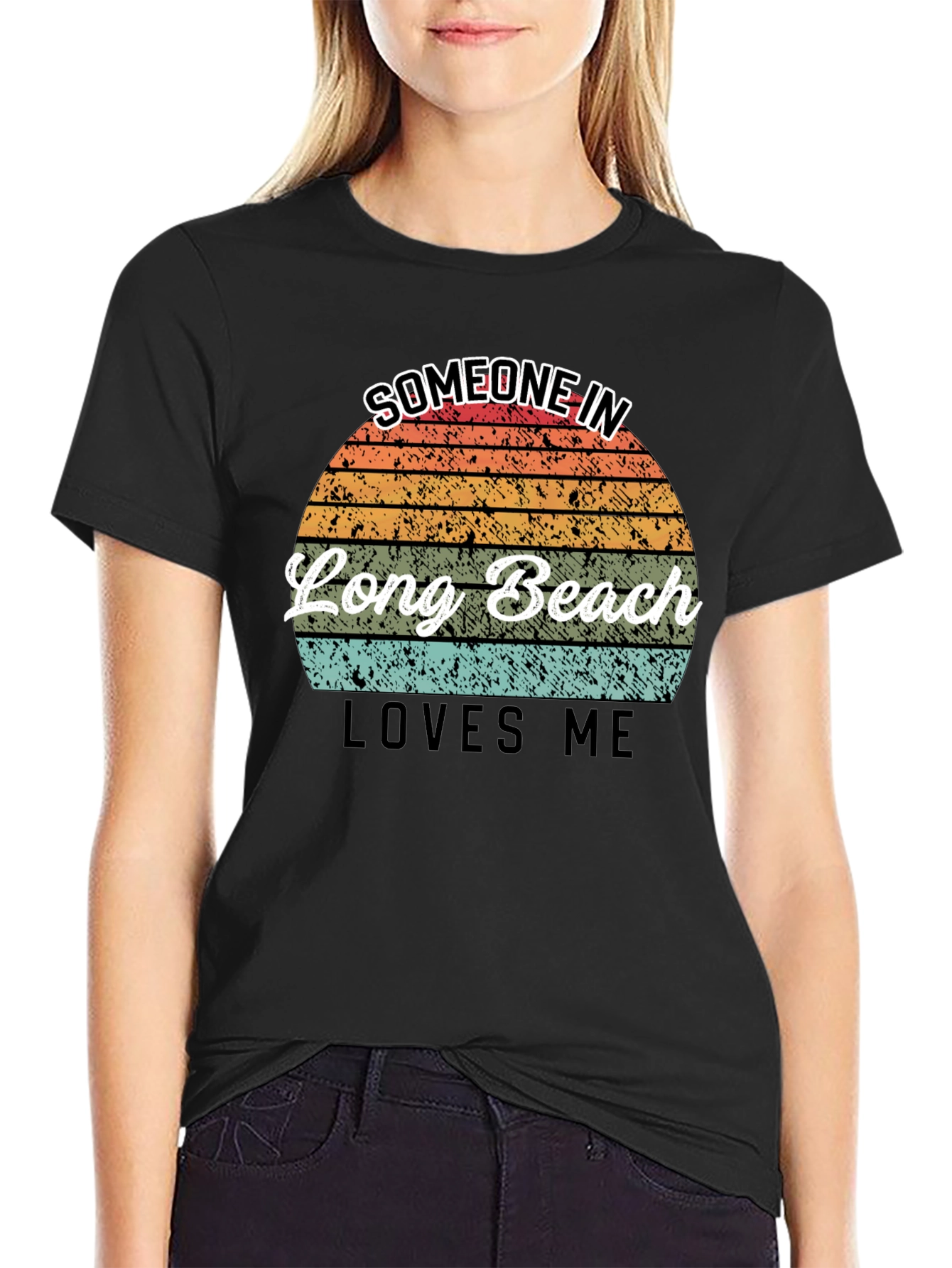 Long Beach Retro Sunset Graphic T-Shirt