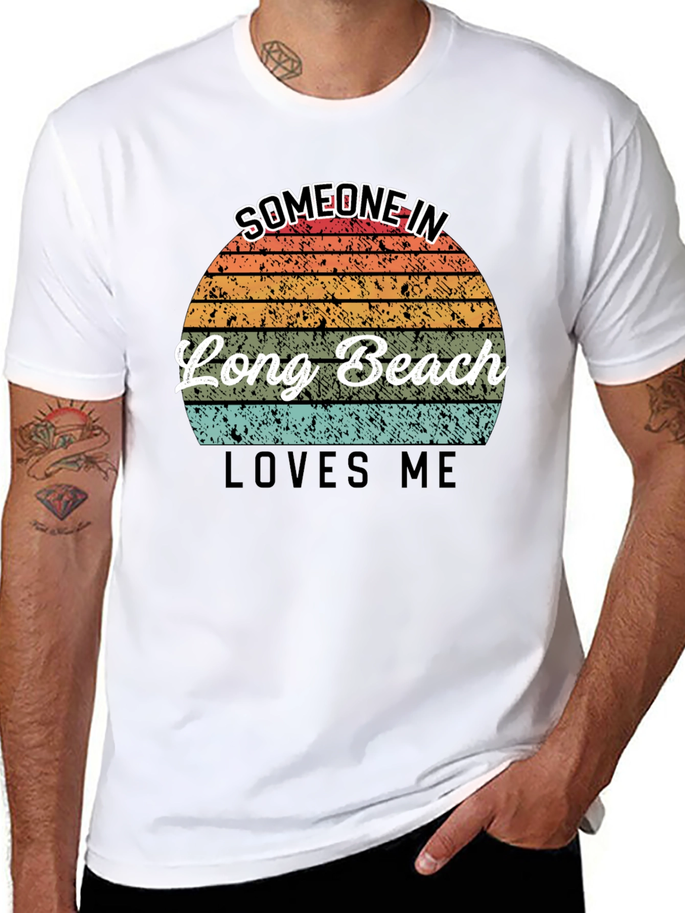 Long Beach Retro Sunset Graphic T-Shirt