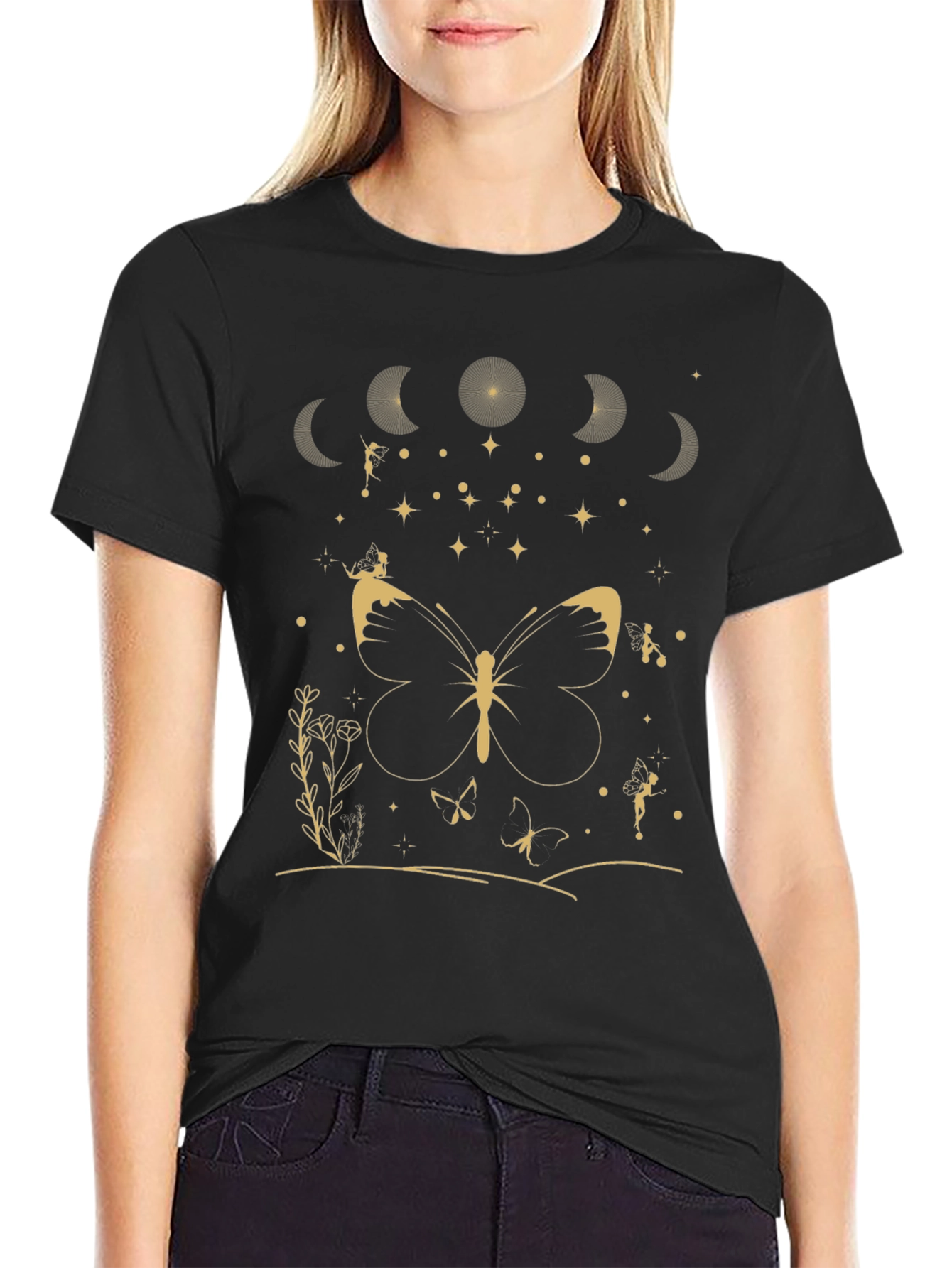 Butterfly Moon Phases Graphic Tee - Unisex