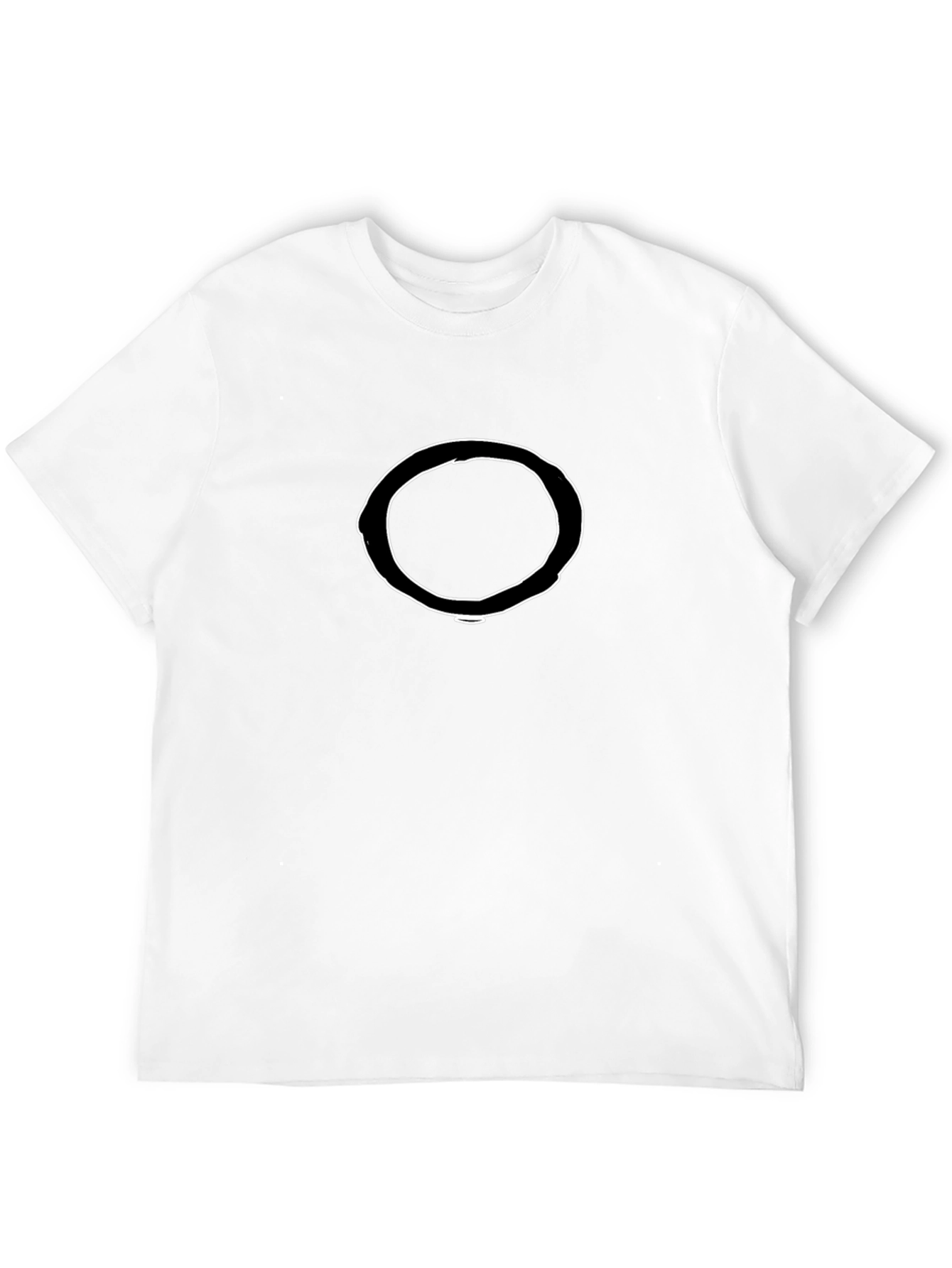 Mens Black T-Shirt with White Circle Design