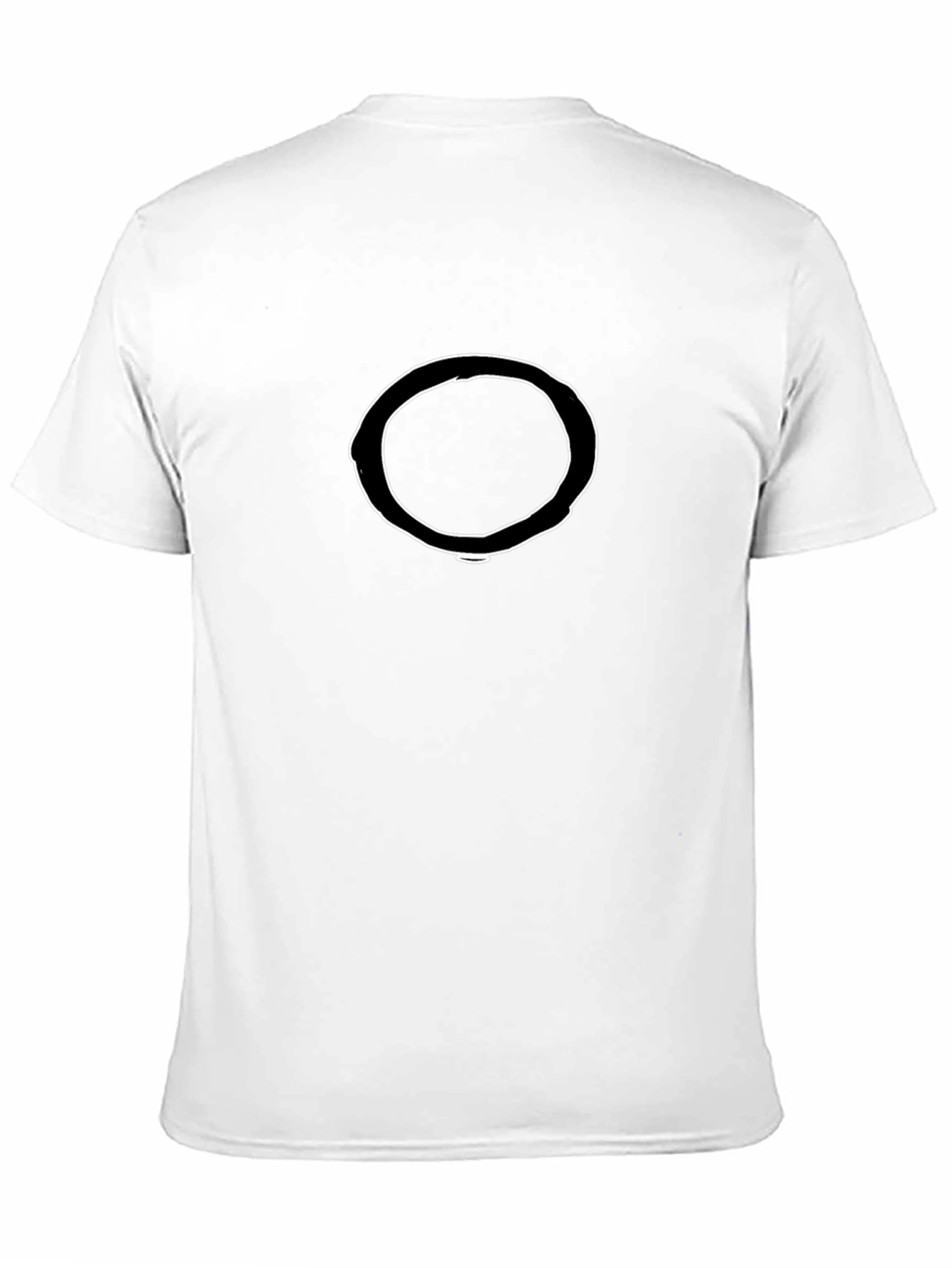 Mens Black T-Shirt with White Circle Design