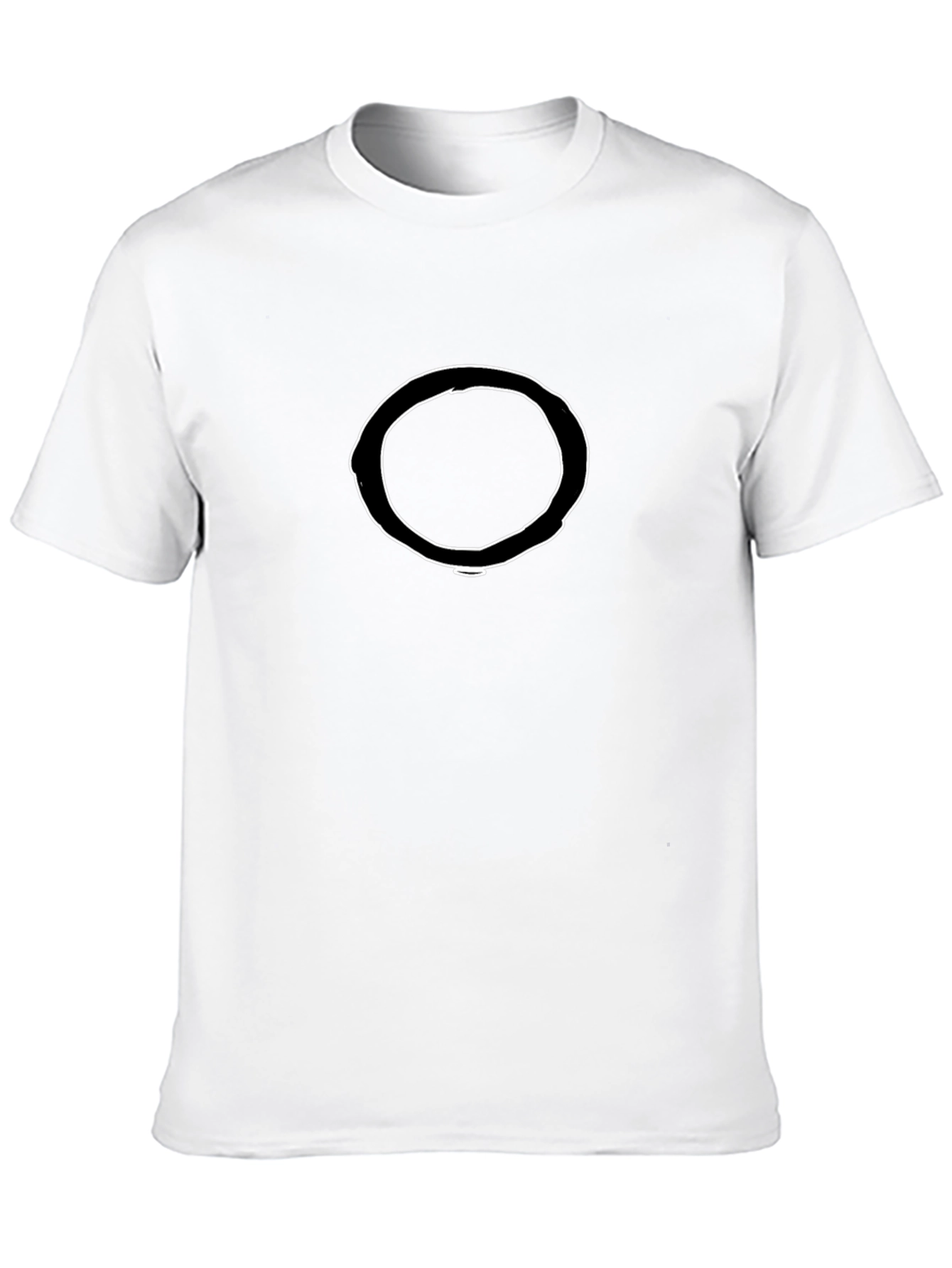 Mens Black T-Shirt with White Circle Design