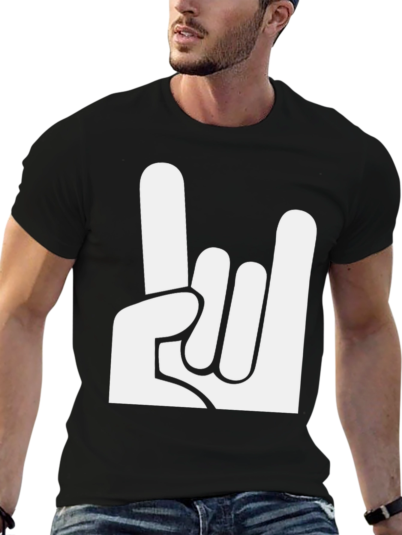 Rock On! Graphic Tee - Black Cotton T-Shirt