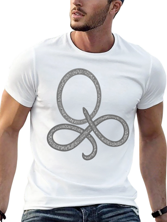Stylish Black Tee with Silver Knot Design