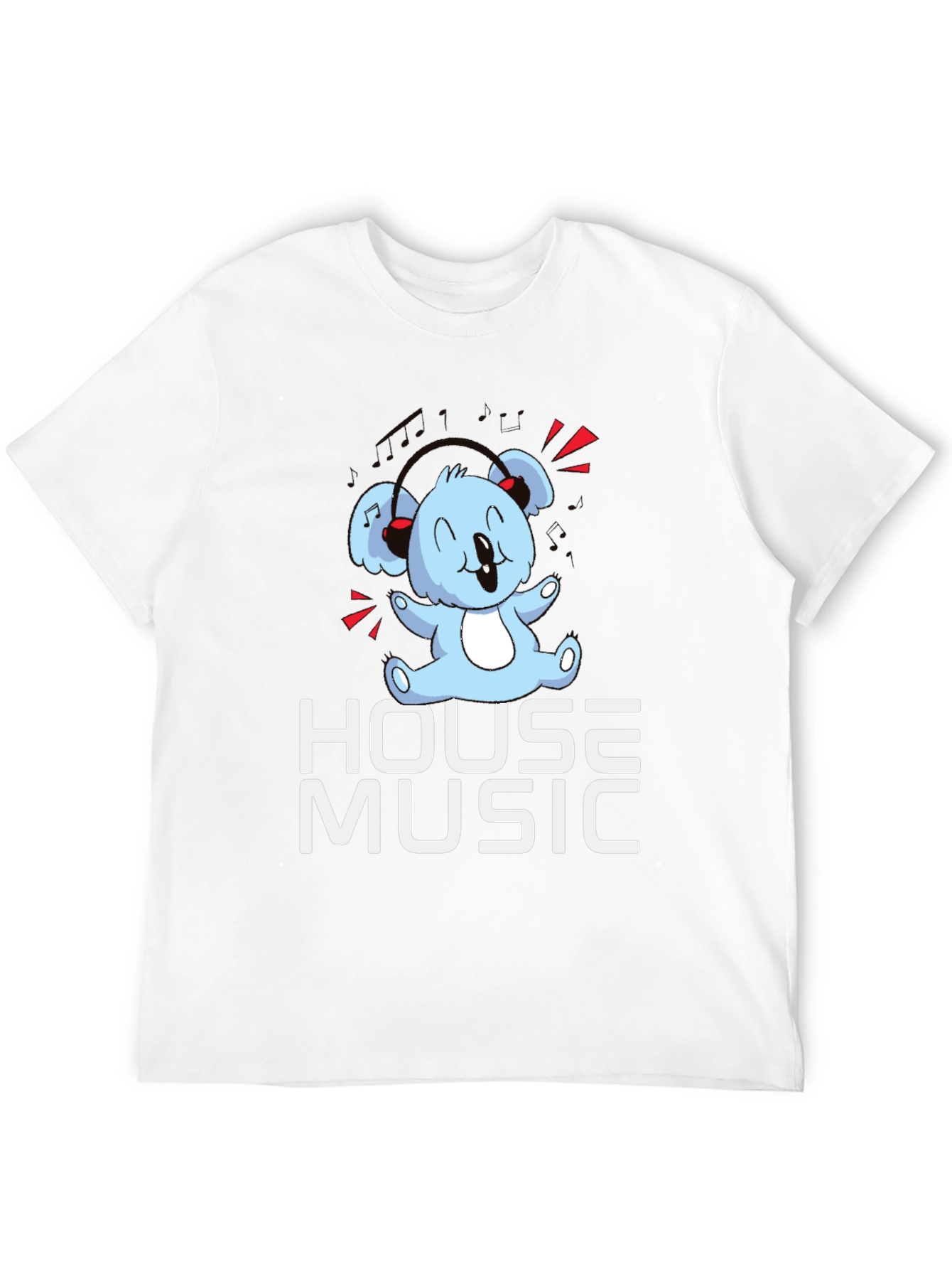 House Music Koala Bear T-Shirt - Black Graphic Tee