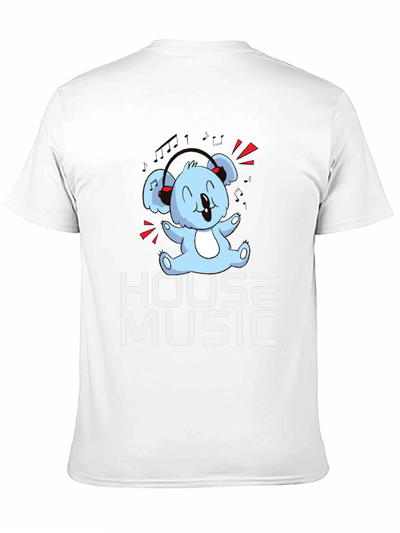 House Music Koala Bear T-Shirt - Black Graphic Tee