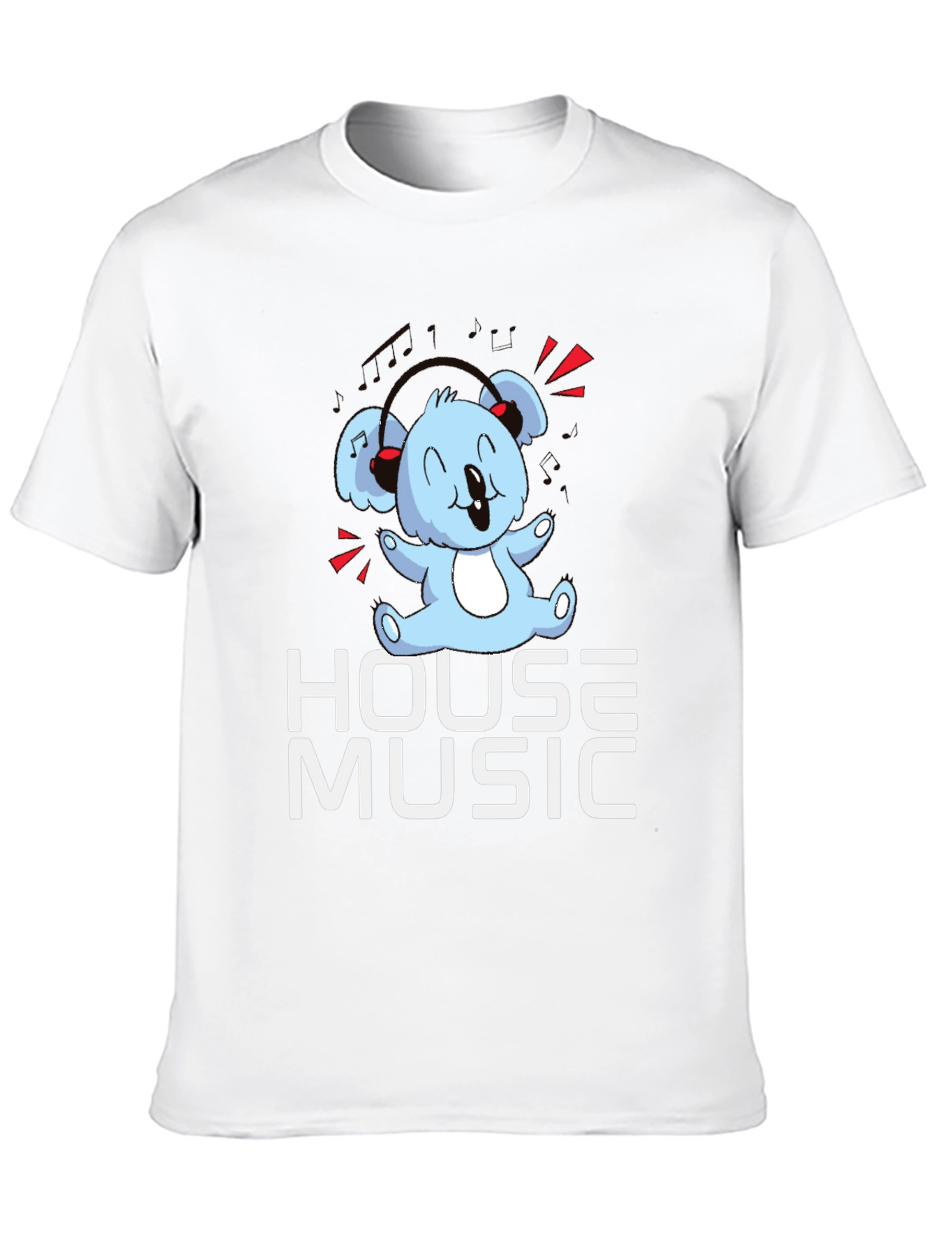 House Music Koala Bear T-Shirt - Black Graphic Tee