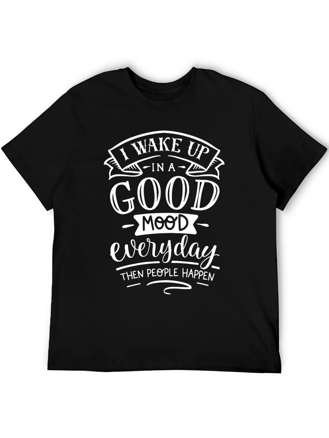 Funny Good Mood Black Graphic Tee