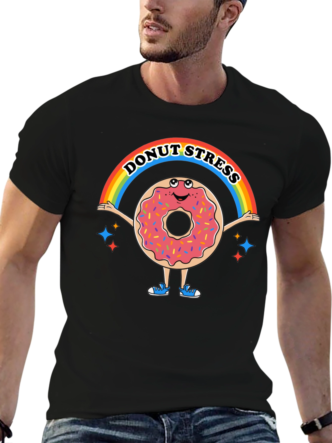 Donut Stress Funny Graphic T-Shirt