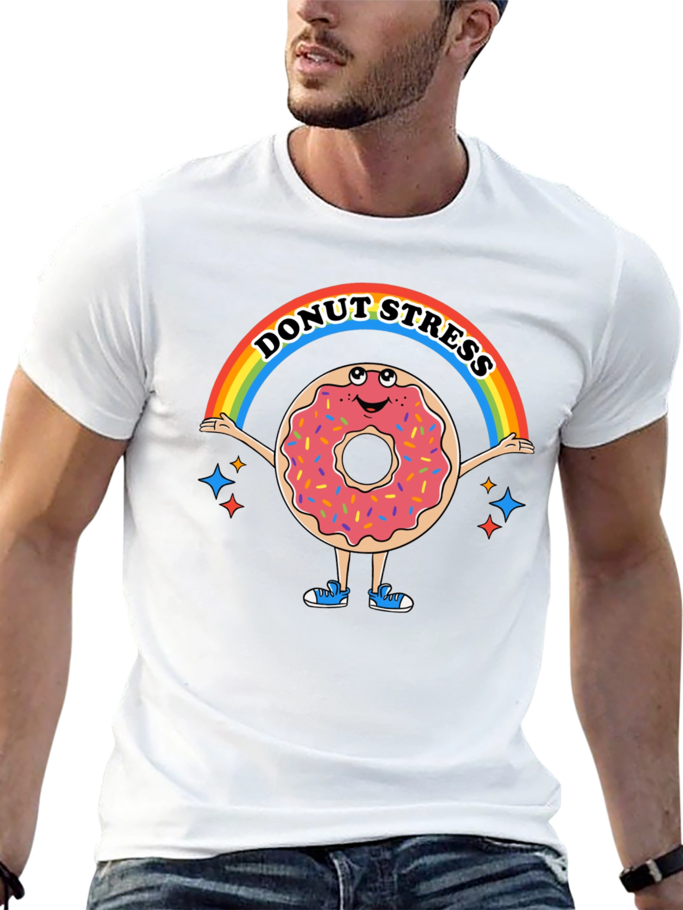 Donut Stress Funny Graphic T-Shirt