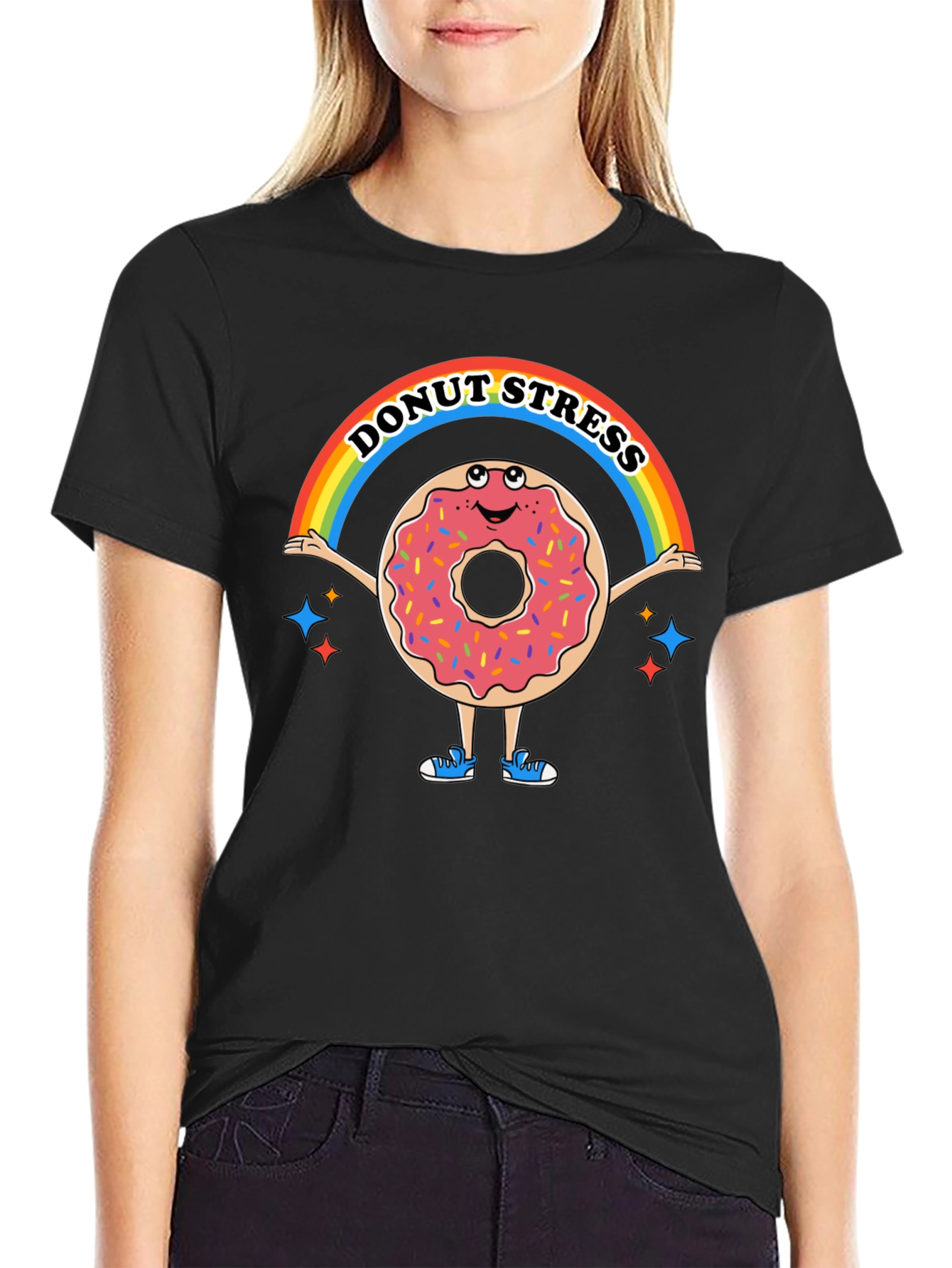 Donut Stress Funny Graphic T-Shirt