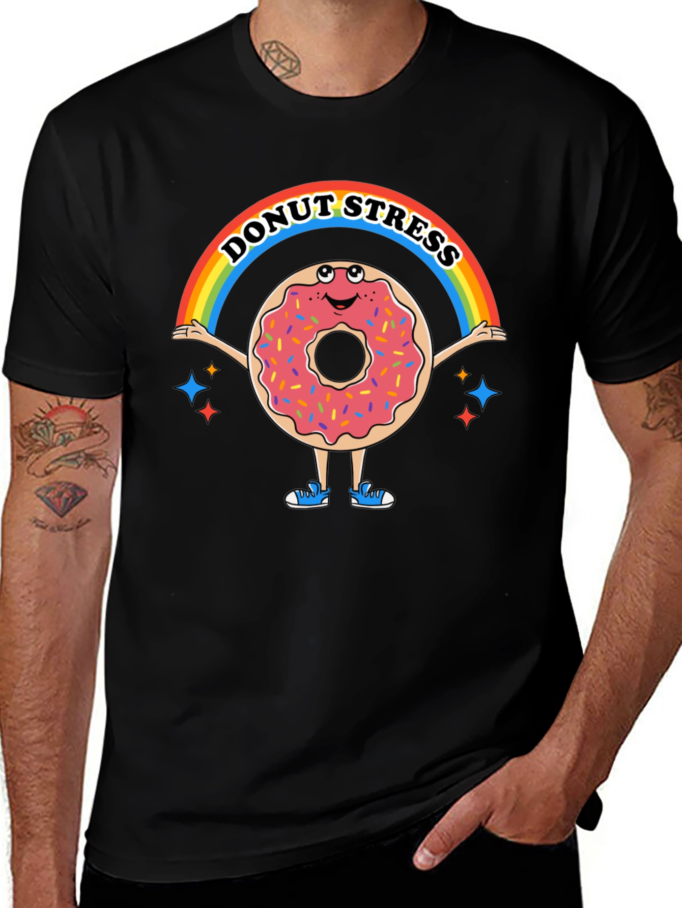 Donut Stress Funny Graphic T-Shirt