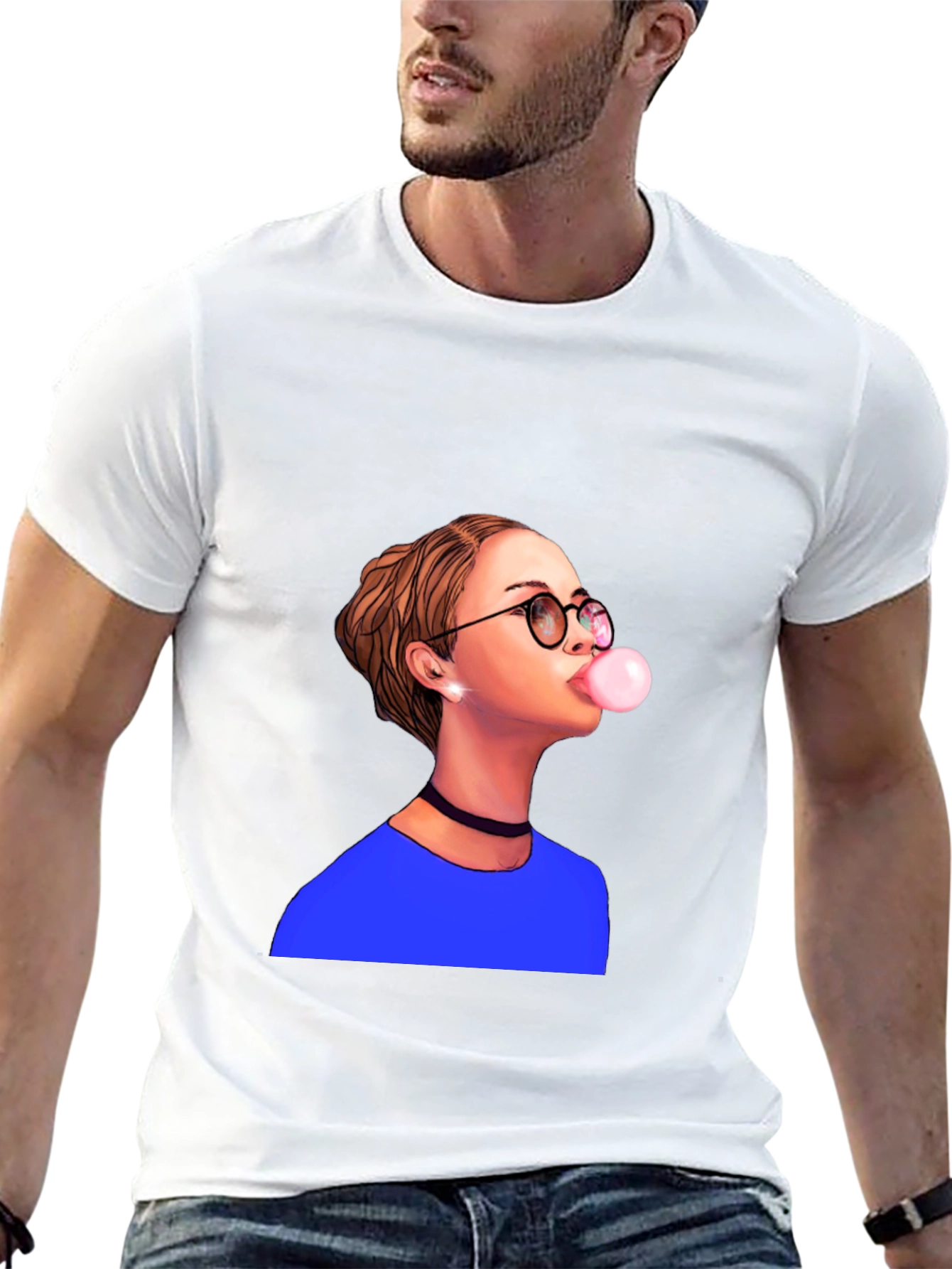 Bubble Gum Girl Graphic T-Shirt - Black