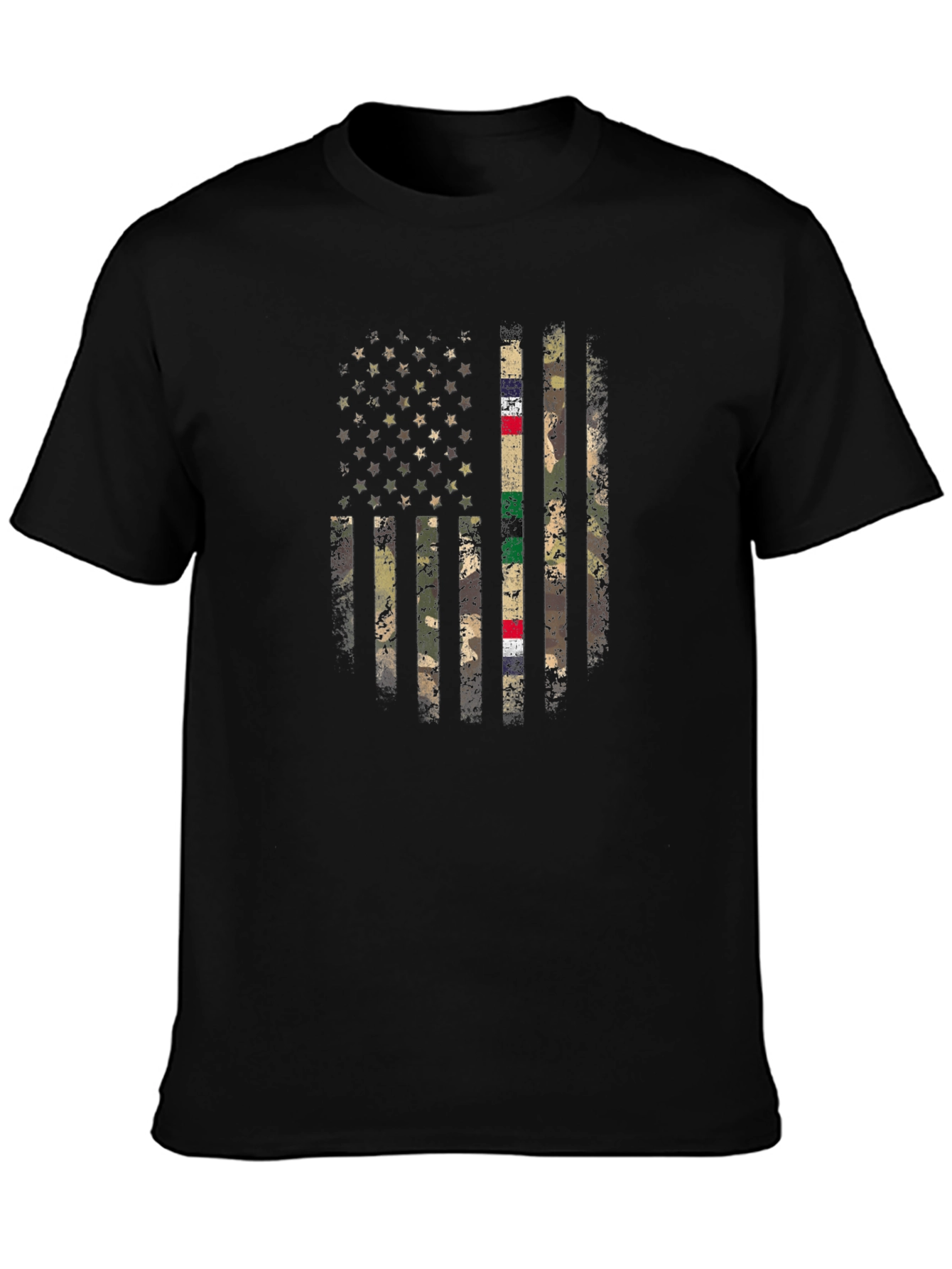 Camo American Flag Graphic T-Shirt