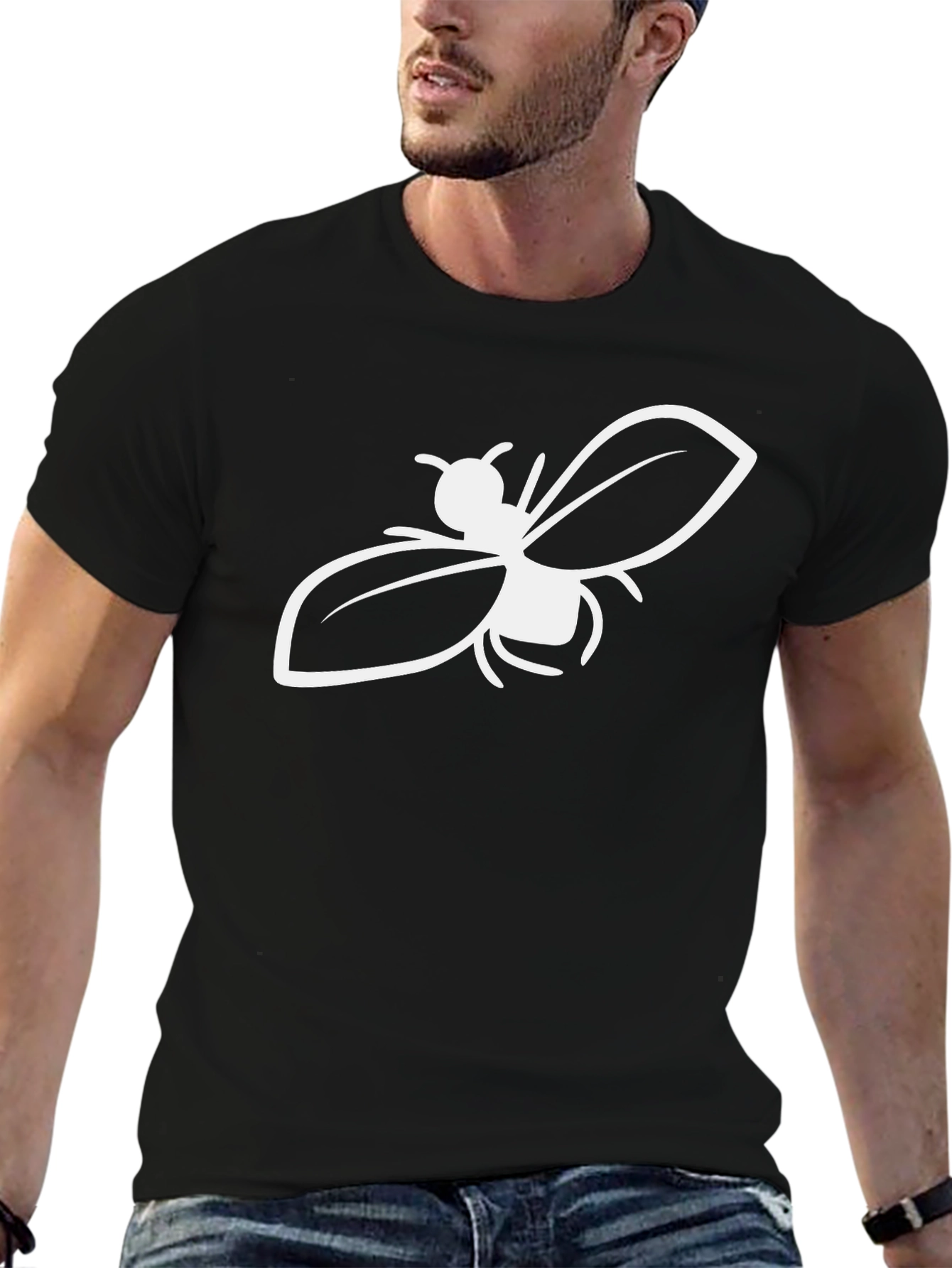 Bee Graphic Black T-Shirt - Stylish Insect Tee